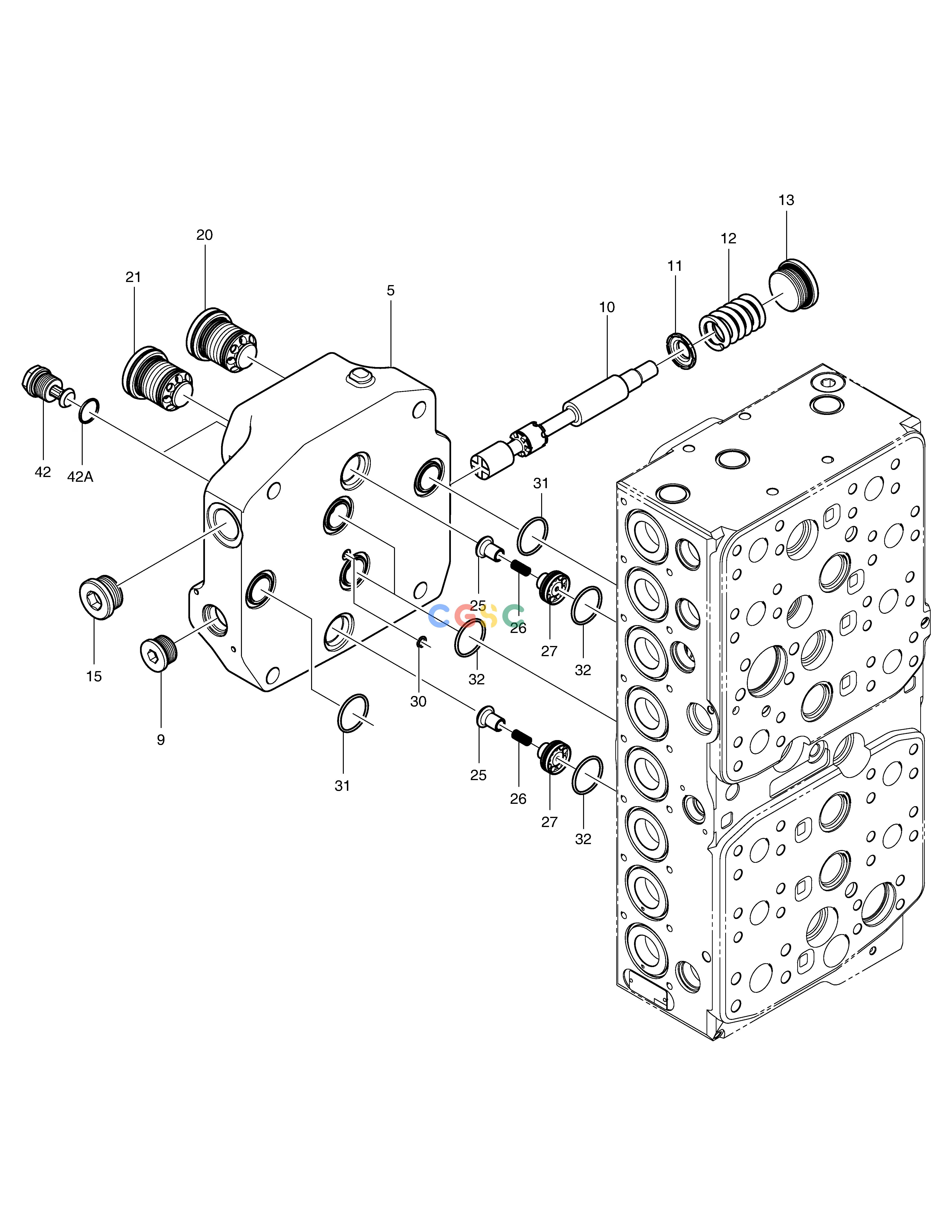 斗山零件查询CONTROL VALVE(2) DX380LC-3(OCEANIA) Doosan parts catalog online