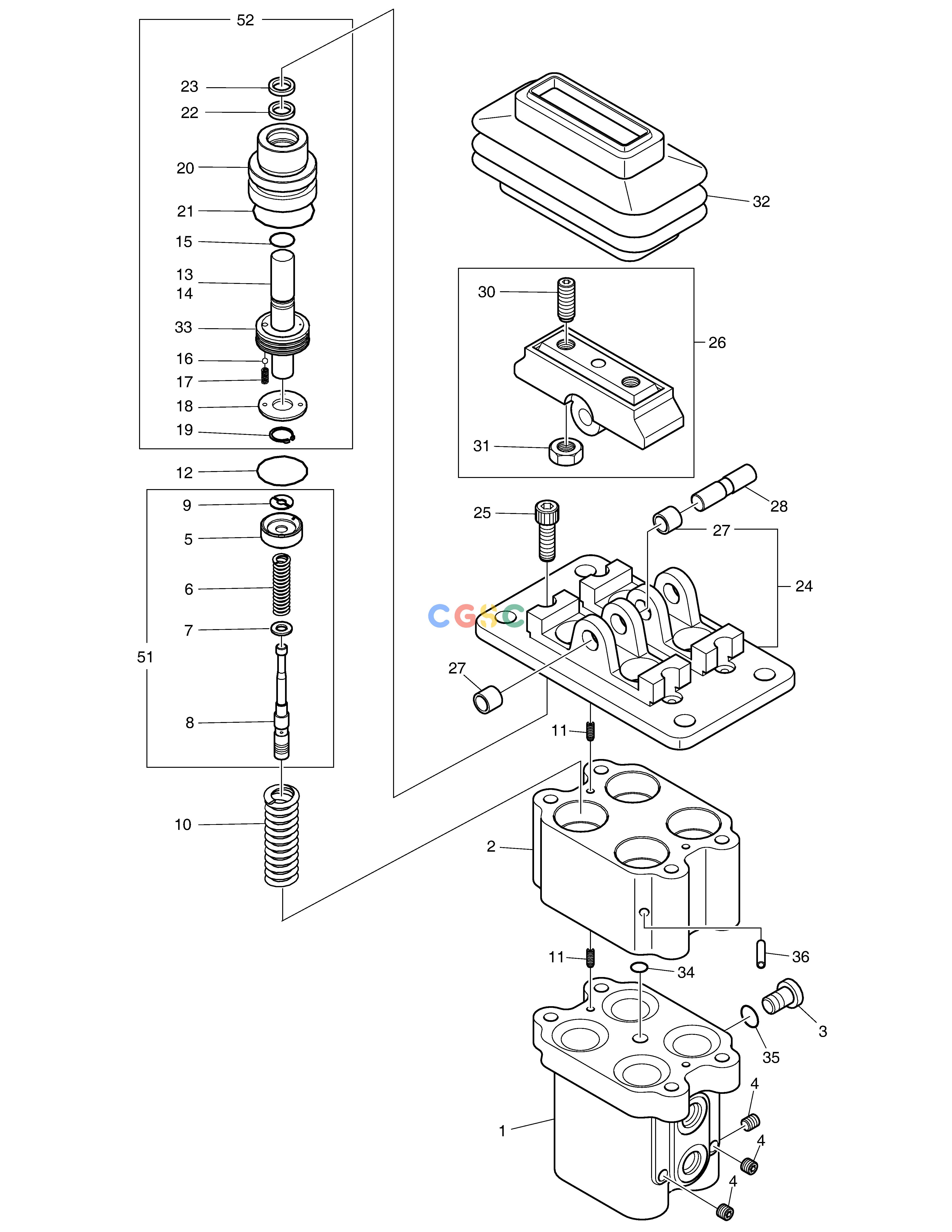 斗山零件查询PEDAL VALVE DX380LC-3(OCEANIA) Doosan parts catalog online