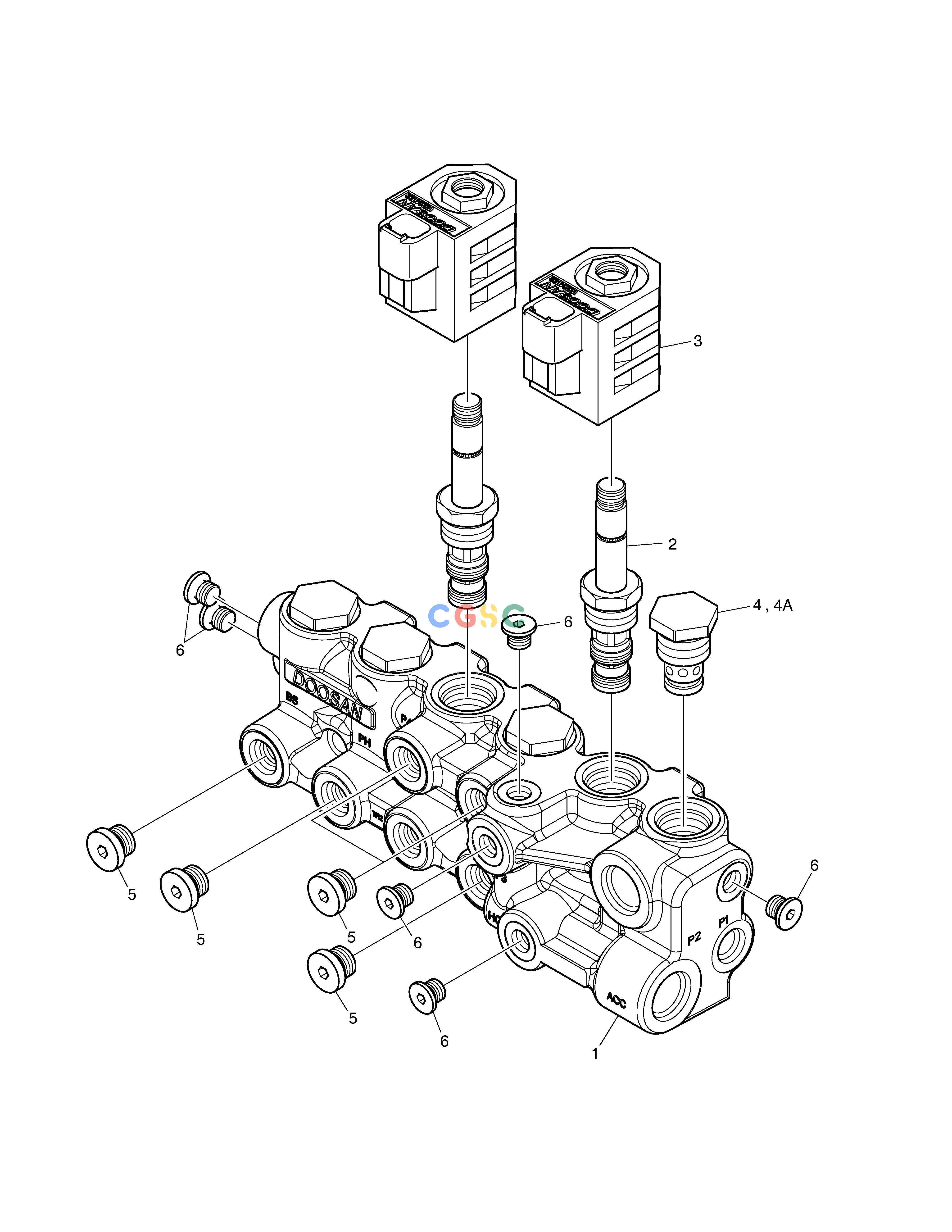 斗山零件查询SOLENOID VALVE DX380LC-3(OCEANIA) Doosan parts catalog online