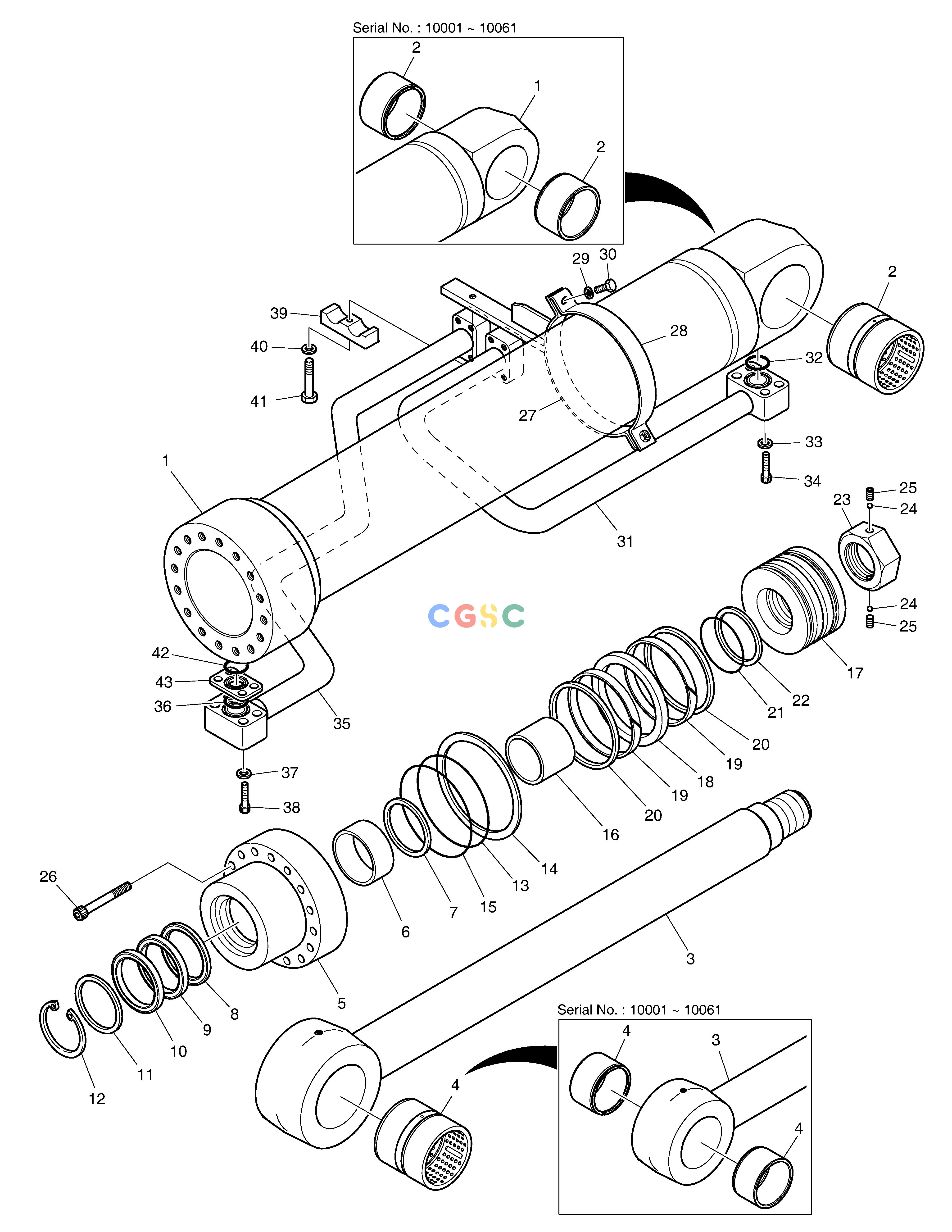 斗山零件查询BOOM CYLINDER - L.H DX380LC-3(OCEANIA) Doosan parts catalog online