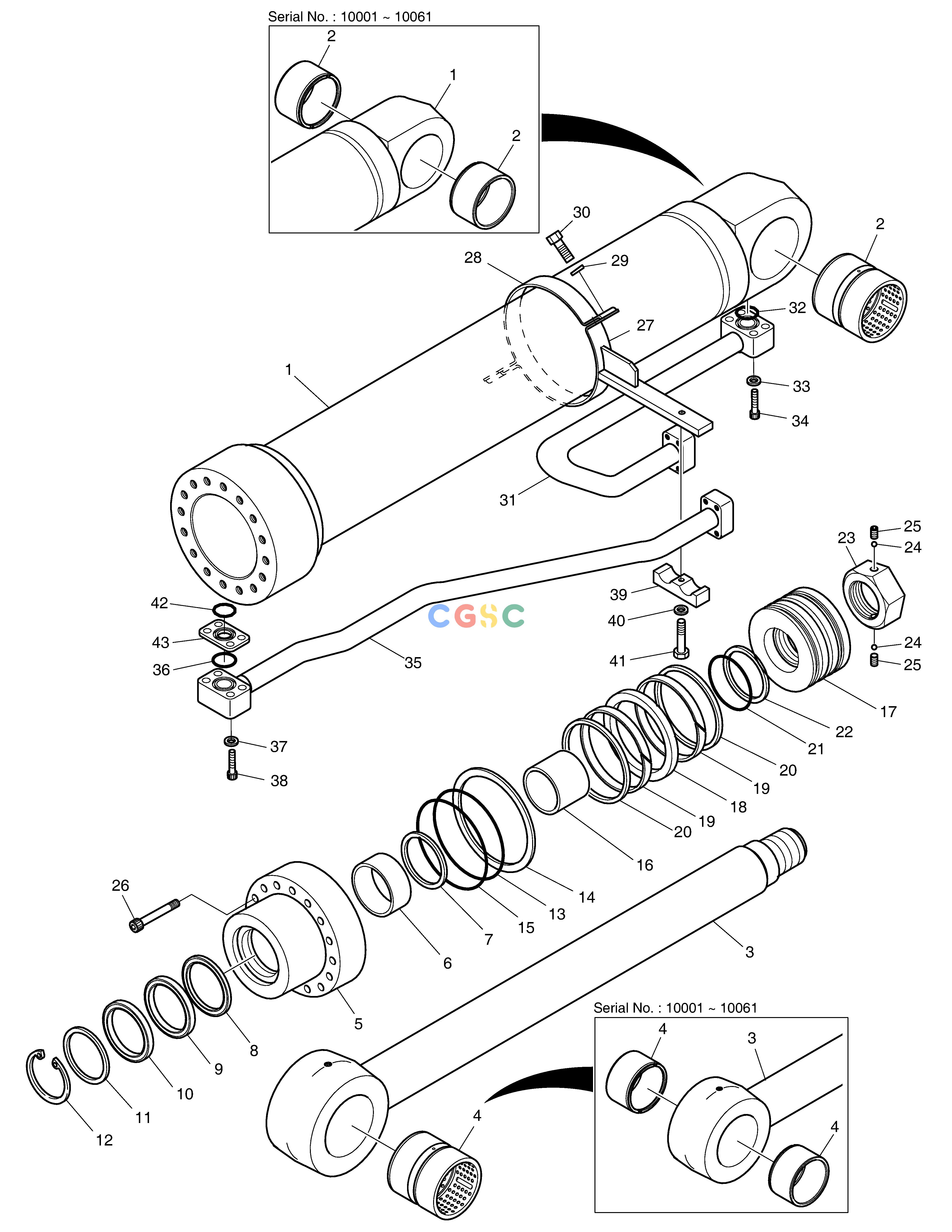 斗山零件查询BOOM CYLINDER - R.H DX380LC-3(OCEANIA) Doosan parts catalog online