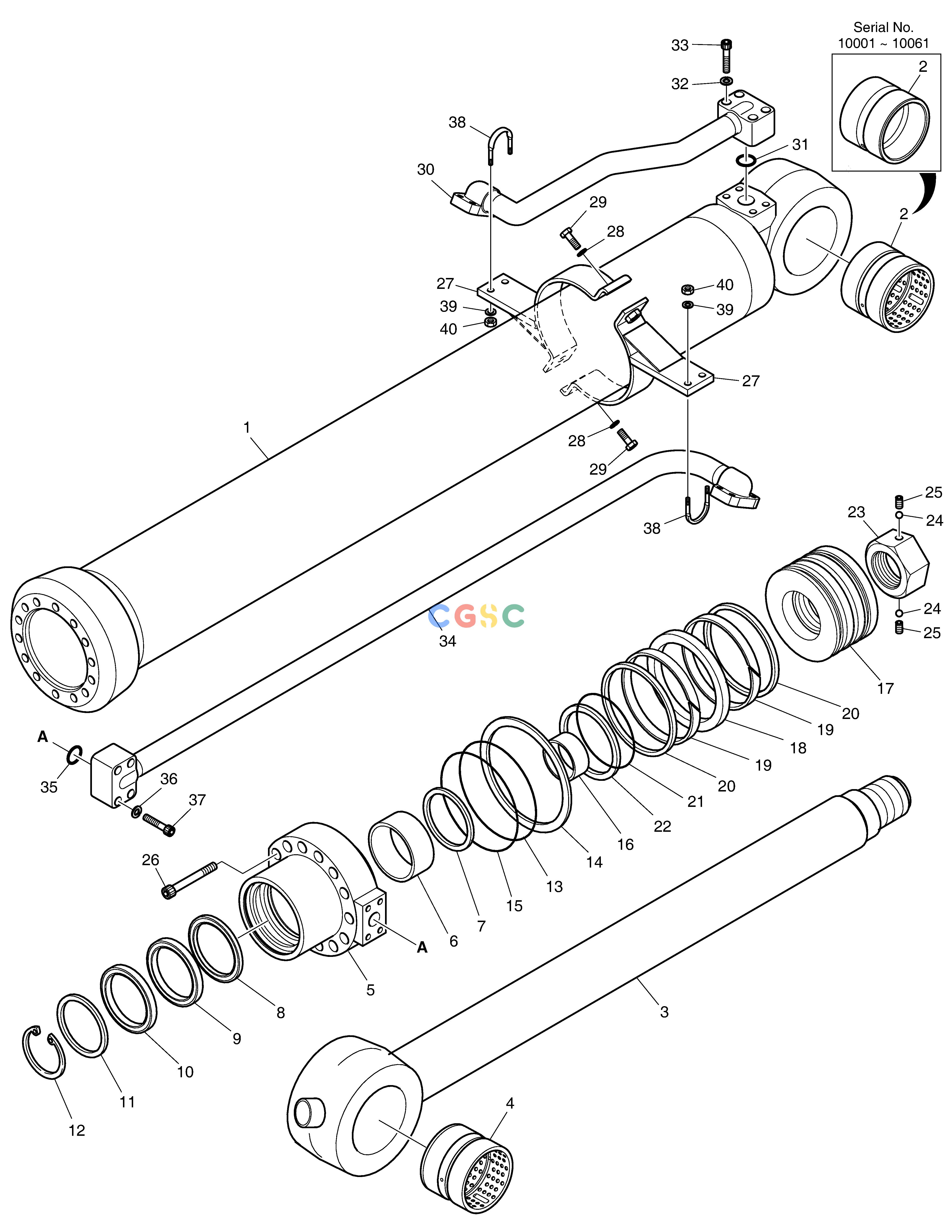 斗山零件查询BUCKET CYLINDER DX380LC-3(OCEANIA) Doosan parts catalog online