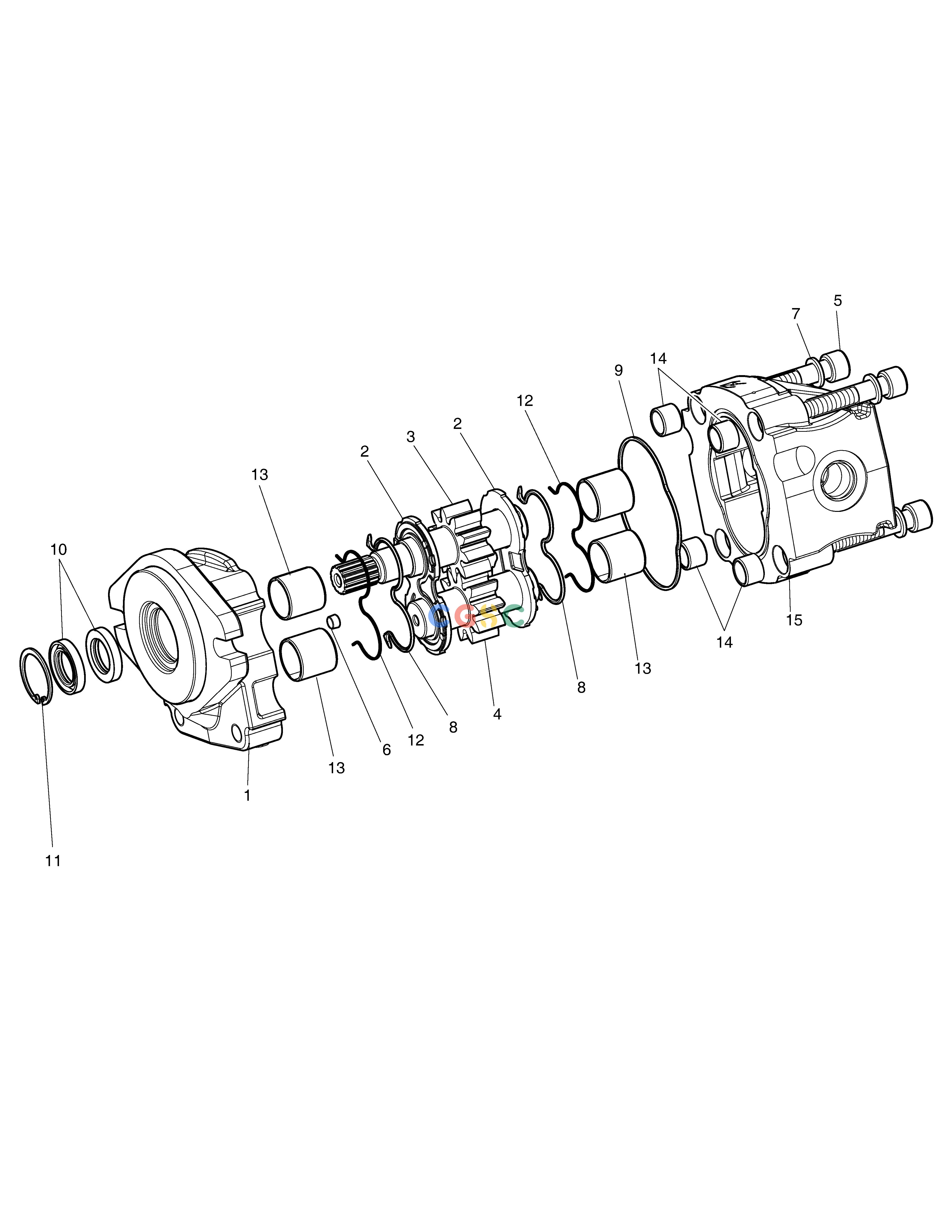 斗山零件查询GEAR PUMP - ROTATING DX380LC-3(OCEANIA) Doosan parts catalog online