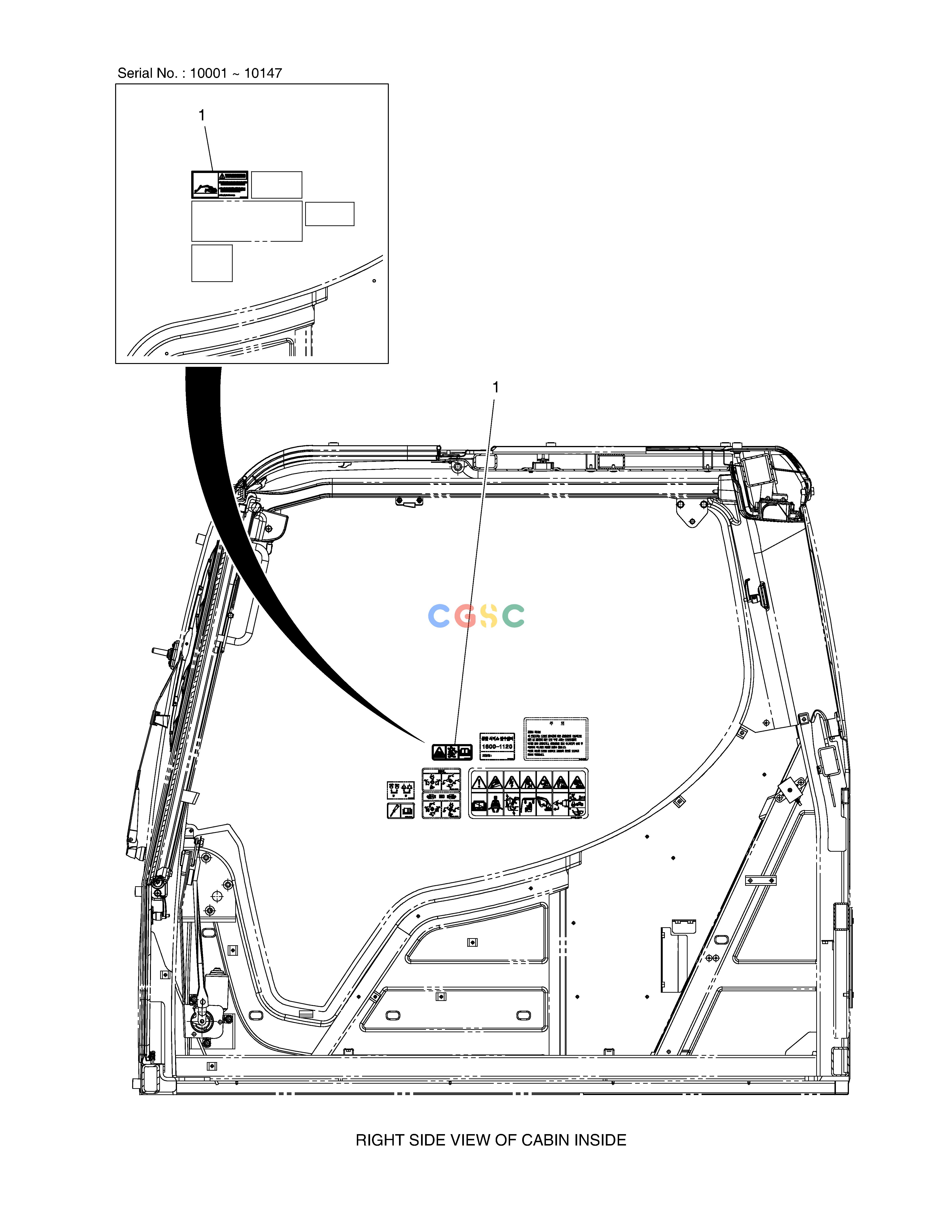 斗山零件查询DECAL - BOOM FLOATING DX380LC-3(OCEANIA) Doosan parts catalog online