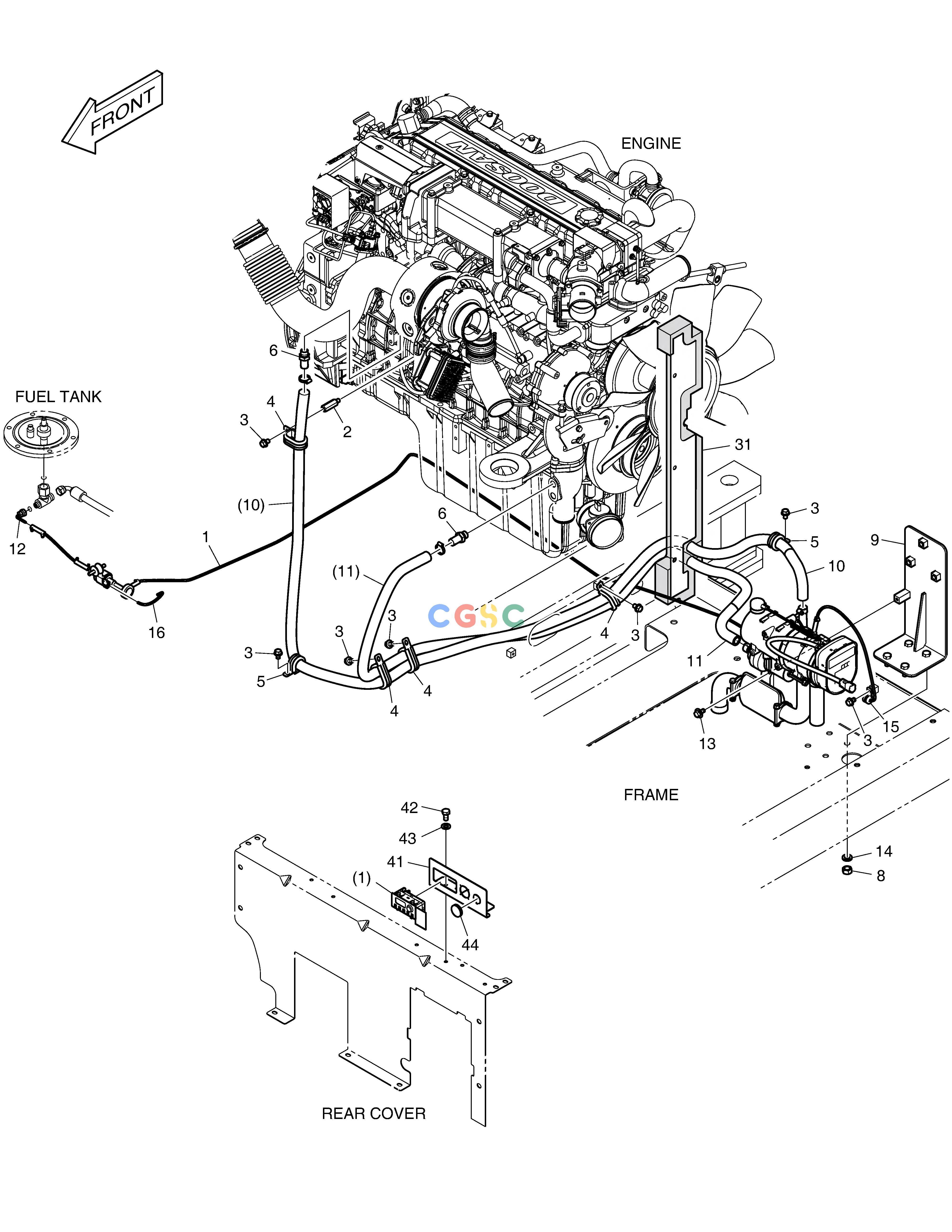 斗山零件查询DIESEL HEATER MOUNTING DX380LC-3(OCEANIA) Doosan parts catalog online