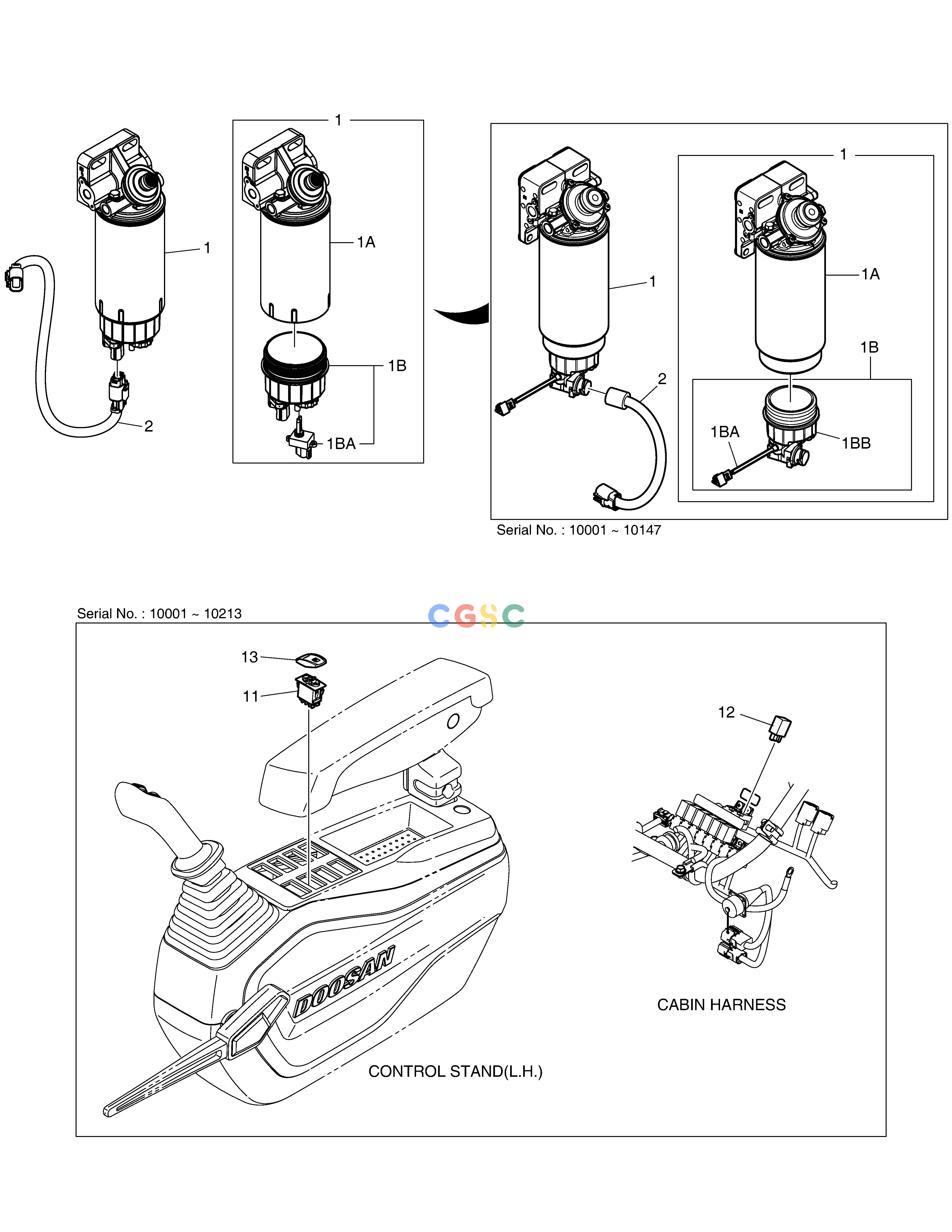 斗山零件查询FUEL FILTER - WITH BOWL HEATER DX380LC-3(OCEANIA) Doosan parts catalog online