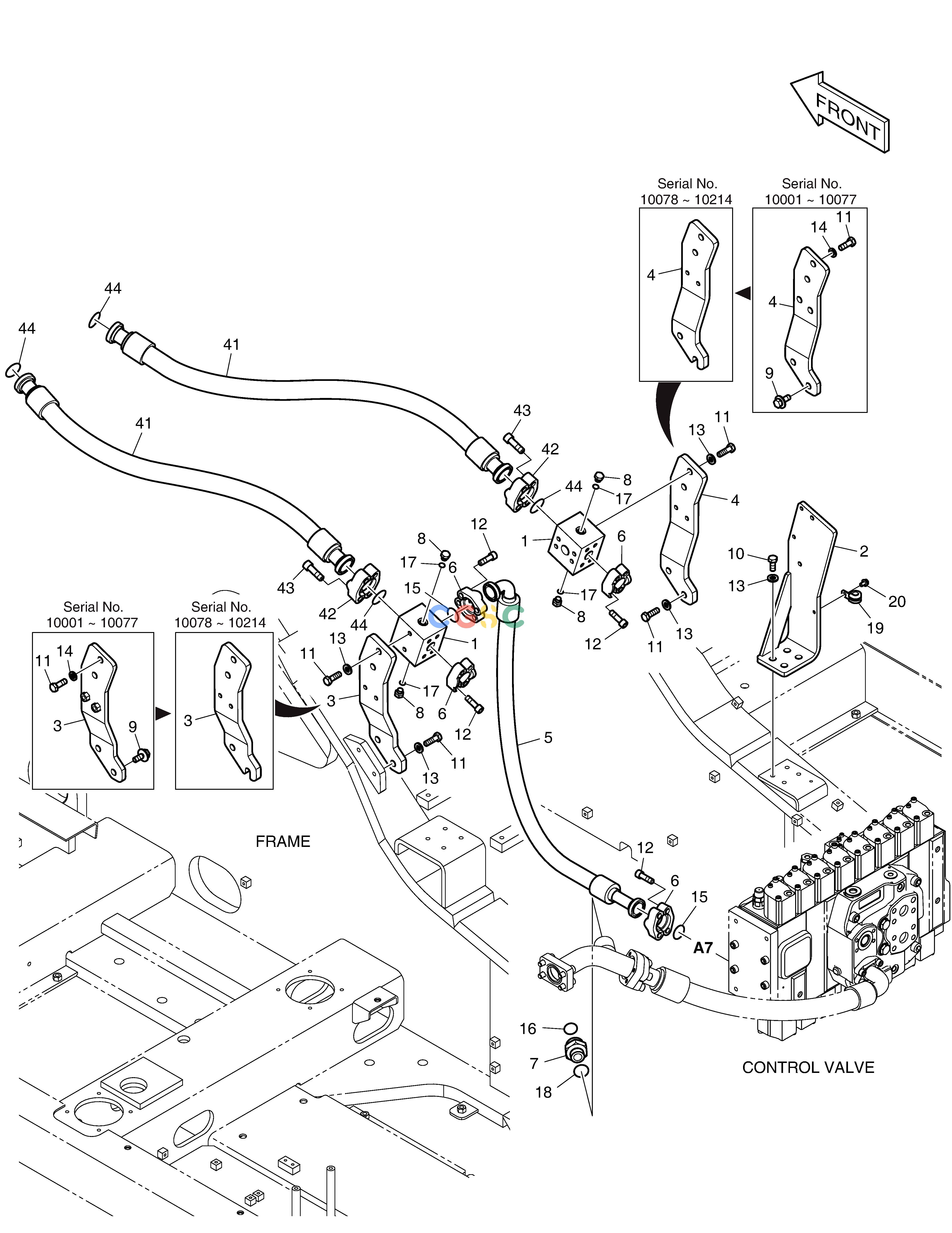 斗山零件查询MAIN PIPING - ONE & TWO WAY DX380LC-3(OCEANIA) Doosan parts catalog online