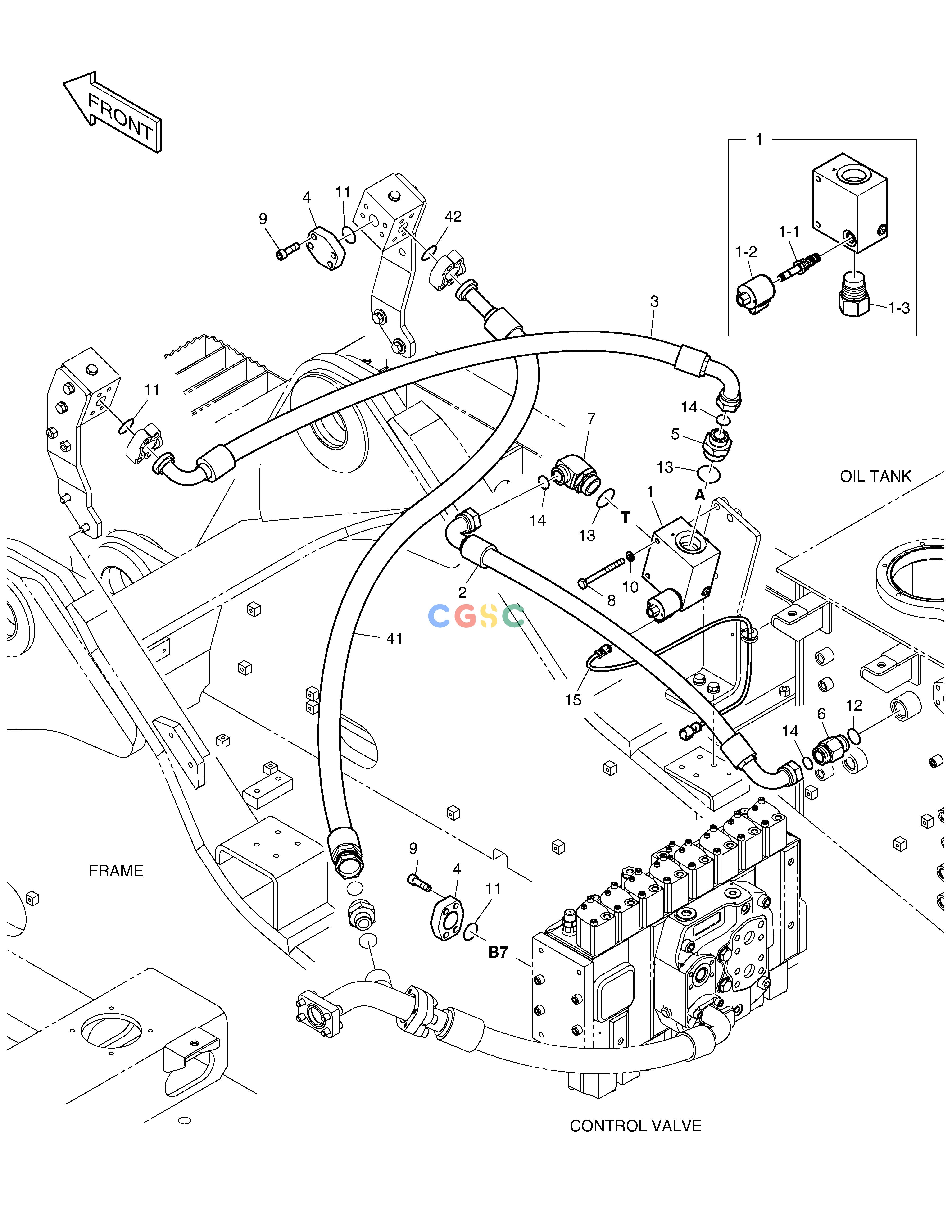 斗山零件查询MAIN PIPING - ONE WAY DX380LC-3(OCEANIA) Doosan parts catalog online