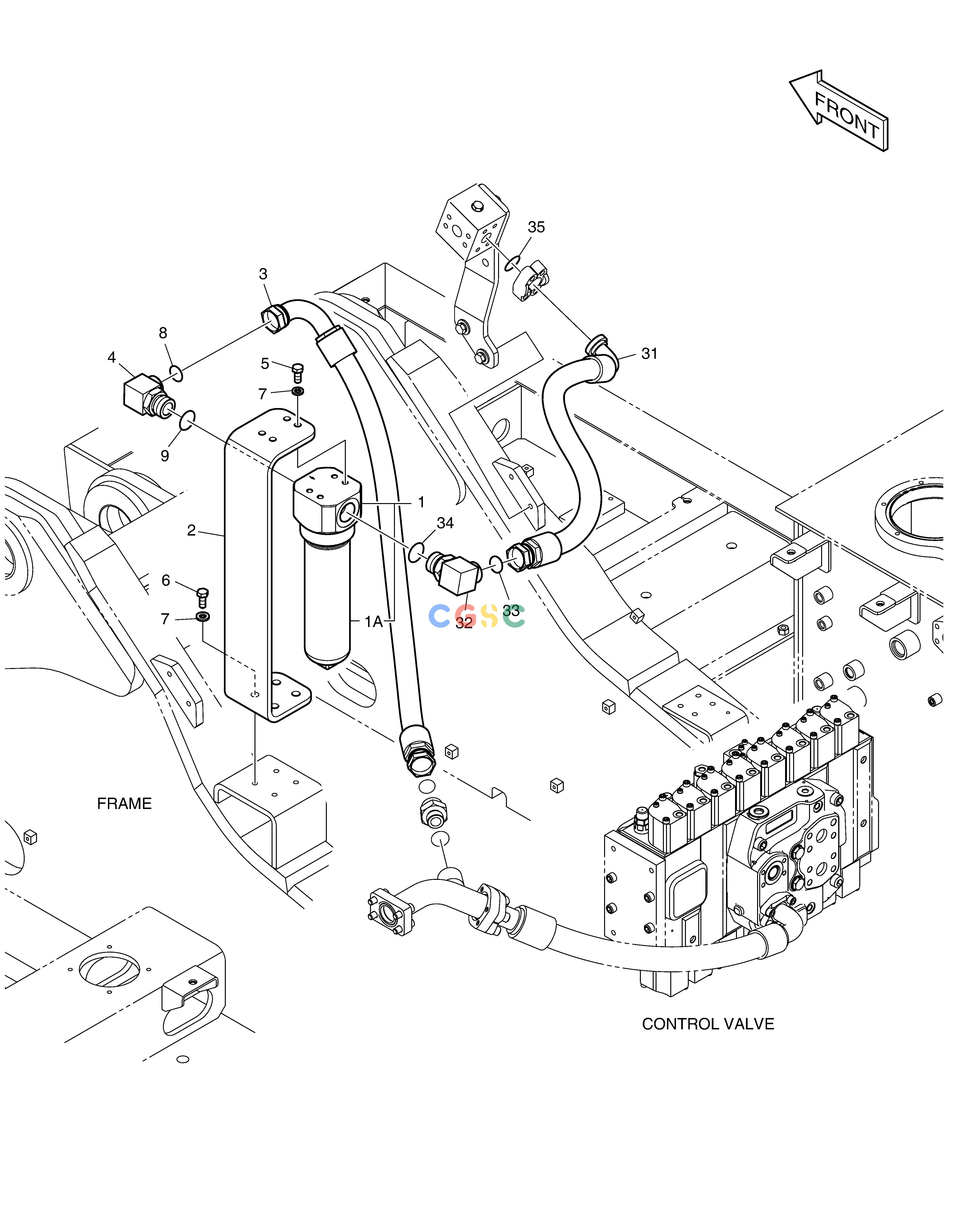 斗山零件查询ONE WAY PIPING - WITH FILTER DX380LC-3(OCEANIA) Doosan parts catalog online