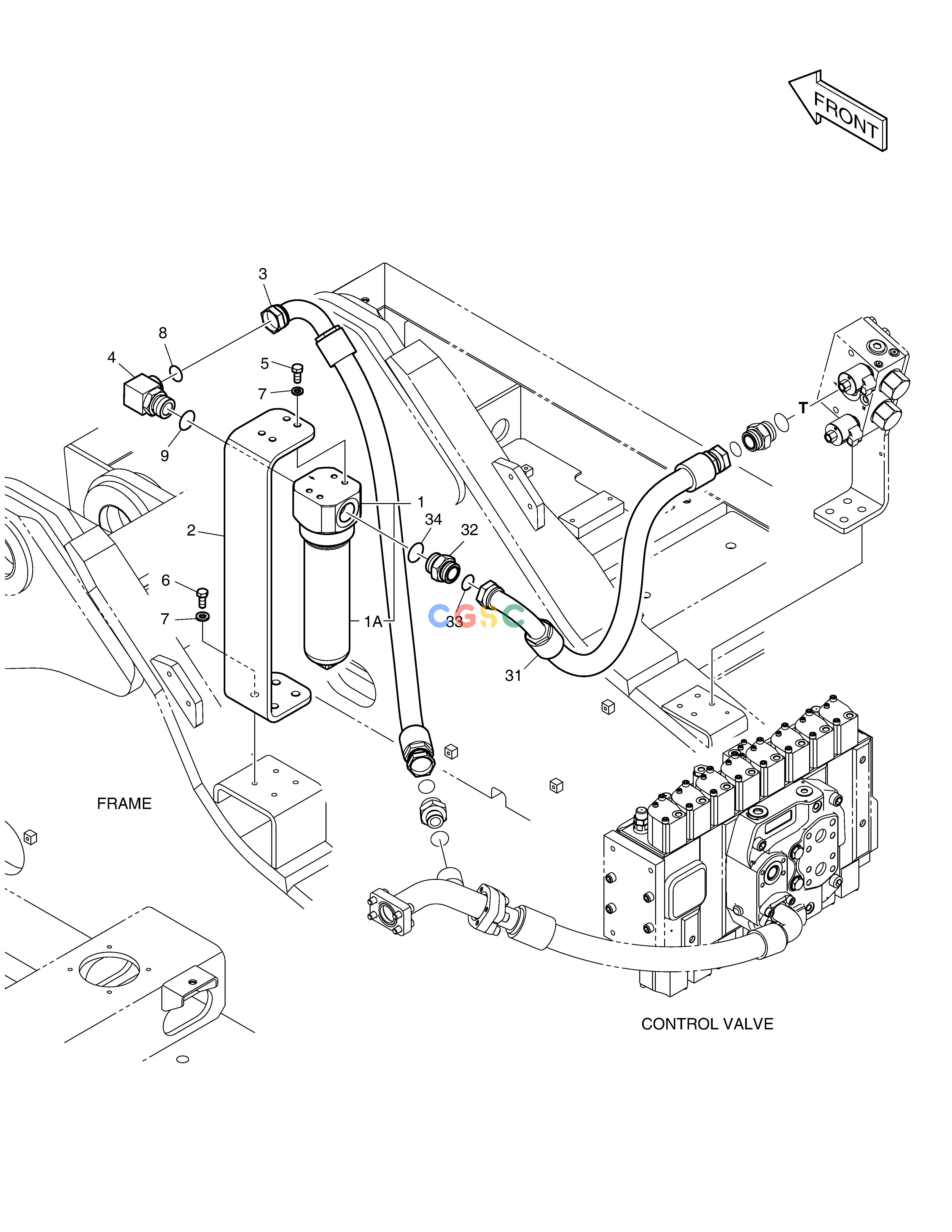 斗山零件查询TWO WAY PIPING - WITH FILTER DX380LC-3(OCEANIA) Doosan parts catalog online