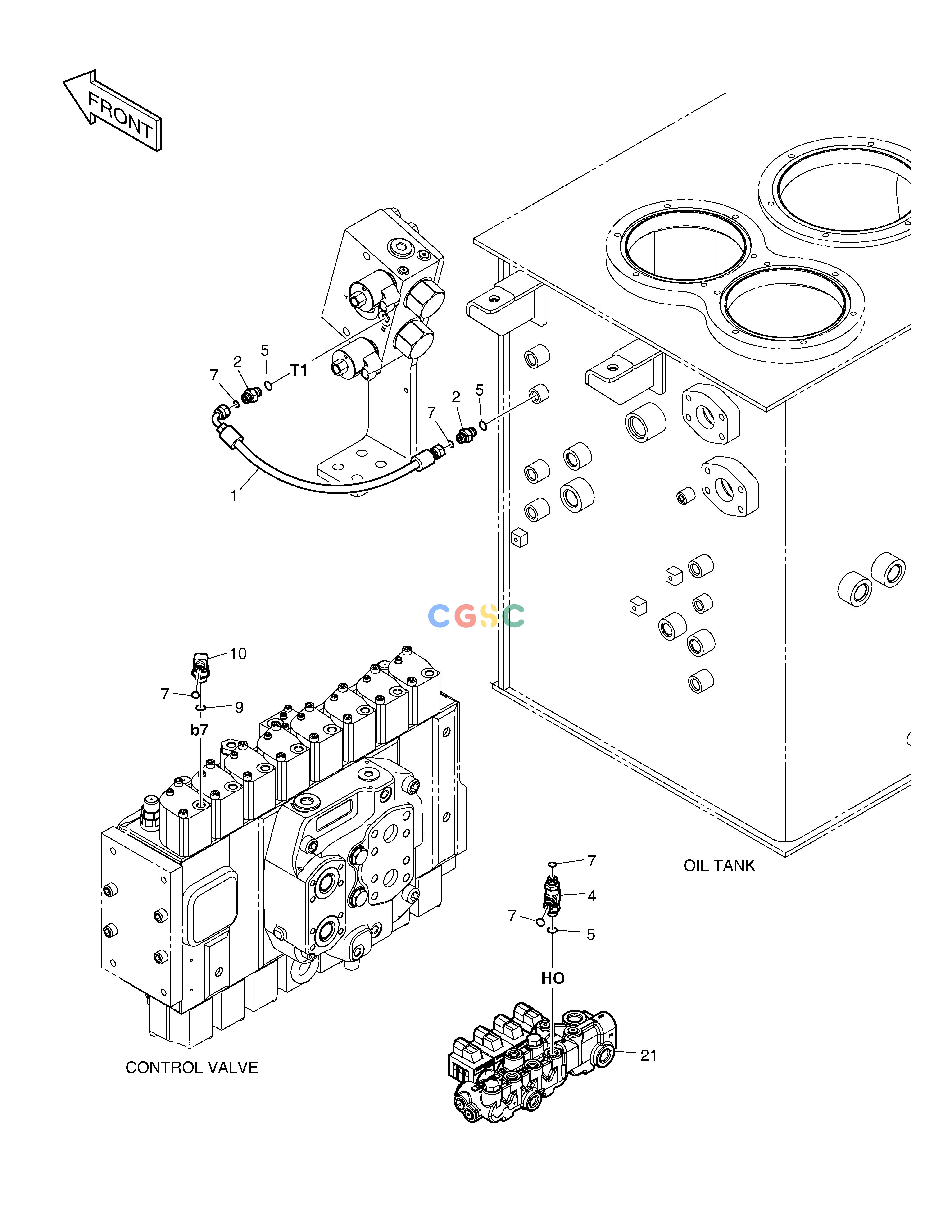 斗山零件查询PILOT PIPING(1) - TWO WAY DX380LC-3(OCEANIA) Doosan parts catalog online