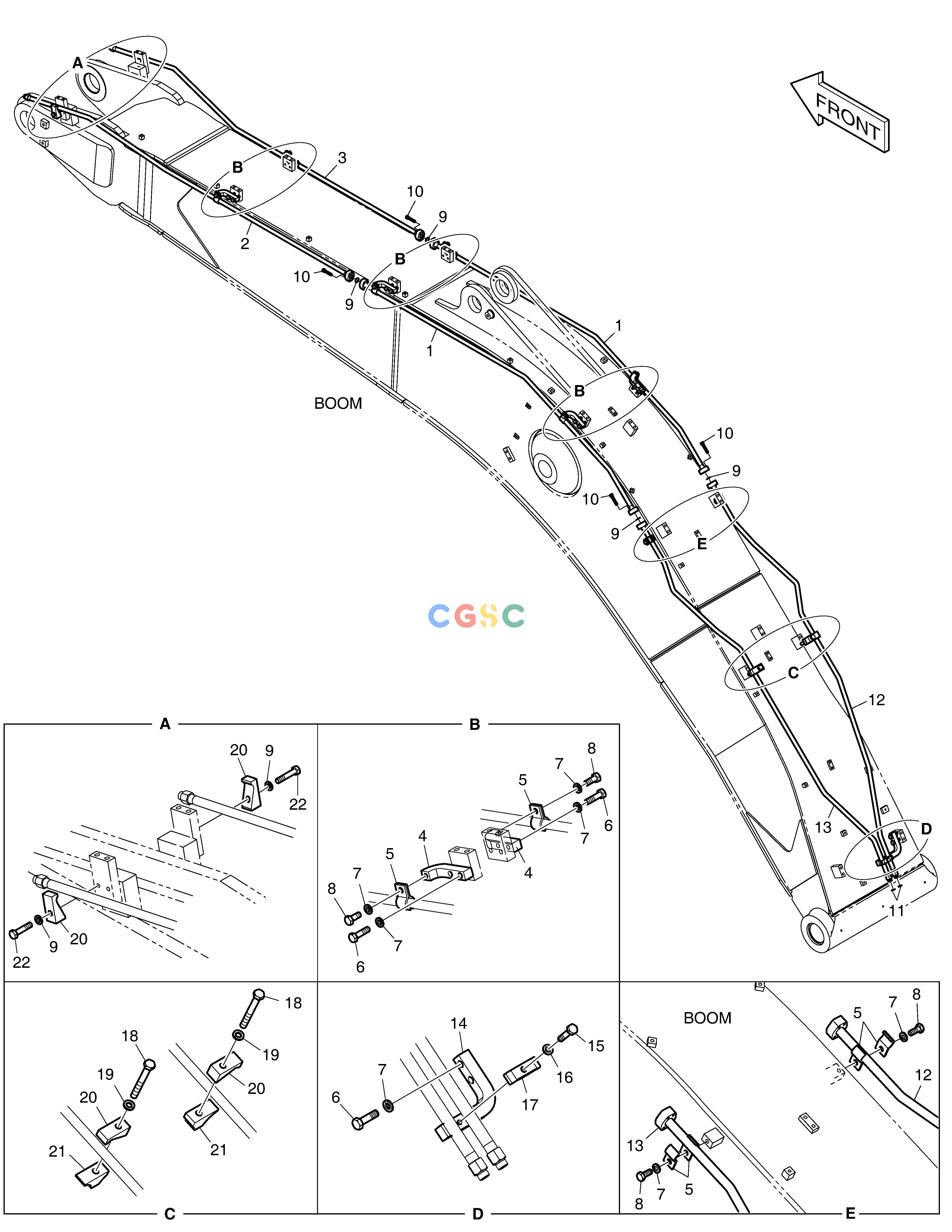 斗山零件查询BOOM PIPING-ROTATION DX380LC-3(OCEANIA) Doosan parts catalog online