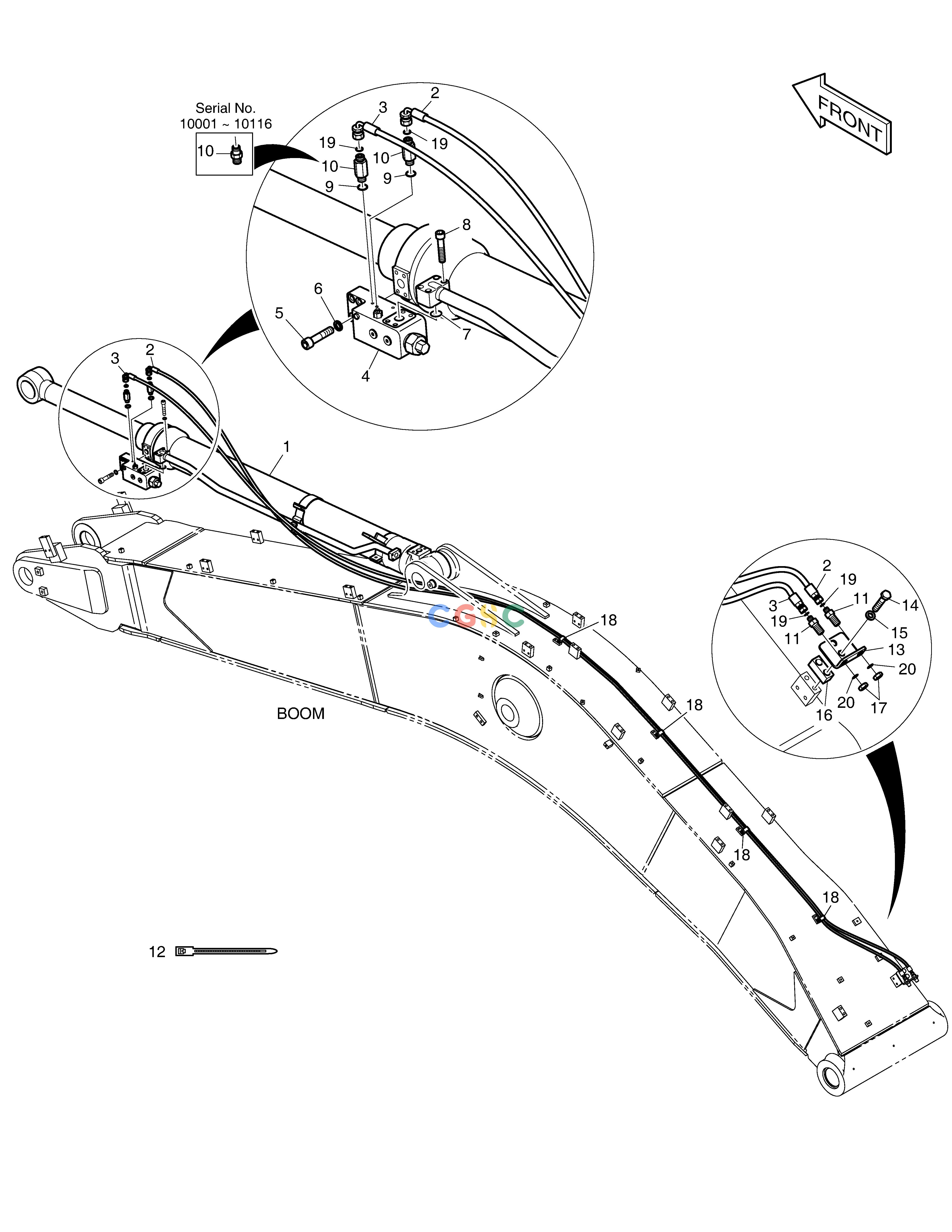 斗山零件查询ARM PIPING-LOCK VALVE DX380LC-3(OCEANIA) Doosan parts catalog online