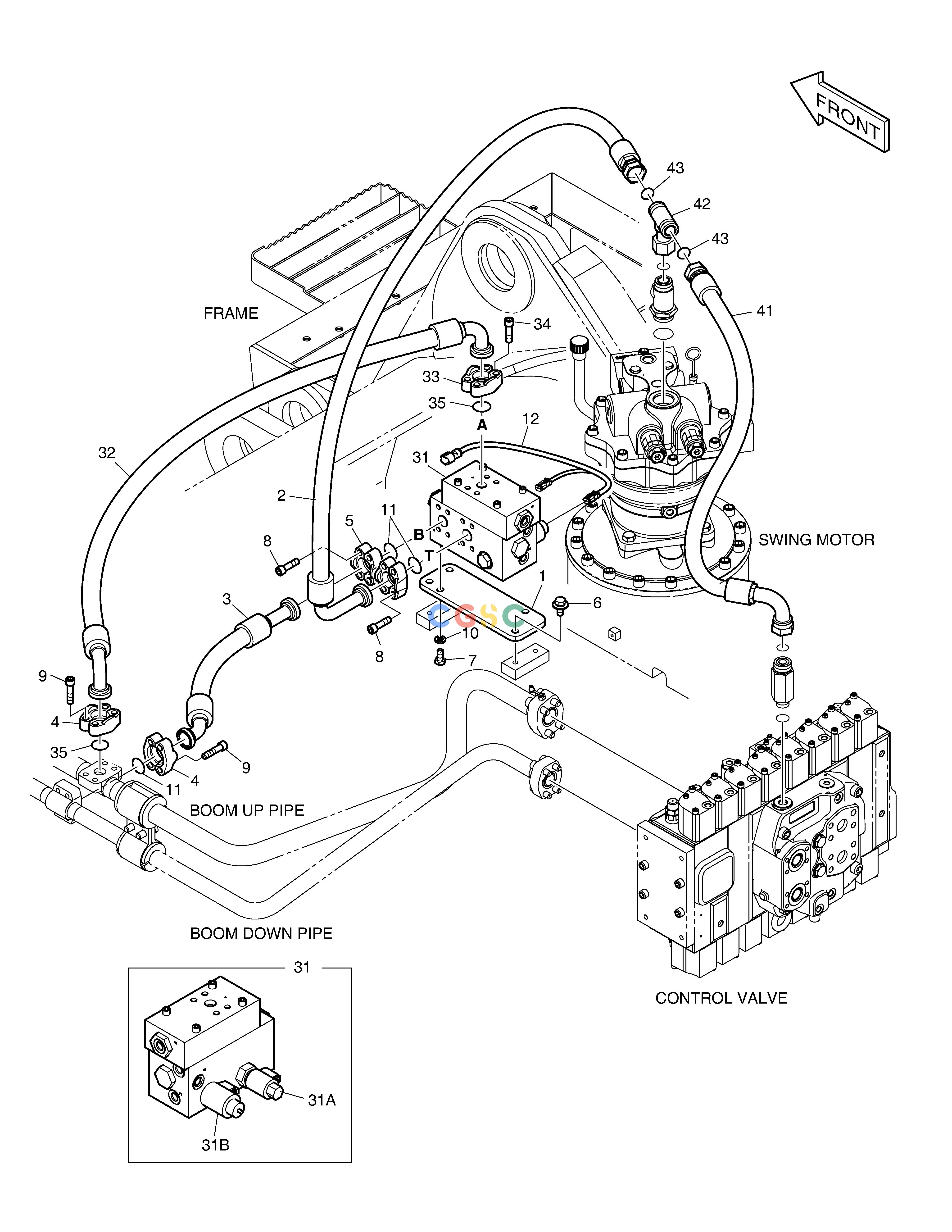 斗山零件查询MAIN PIPING - BOOM FLOATING DX380LC-3(OCEANIA) Doosan parts catalog online