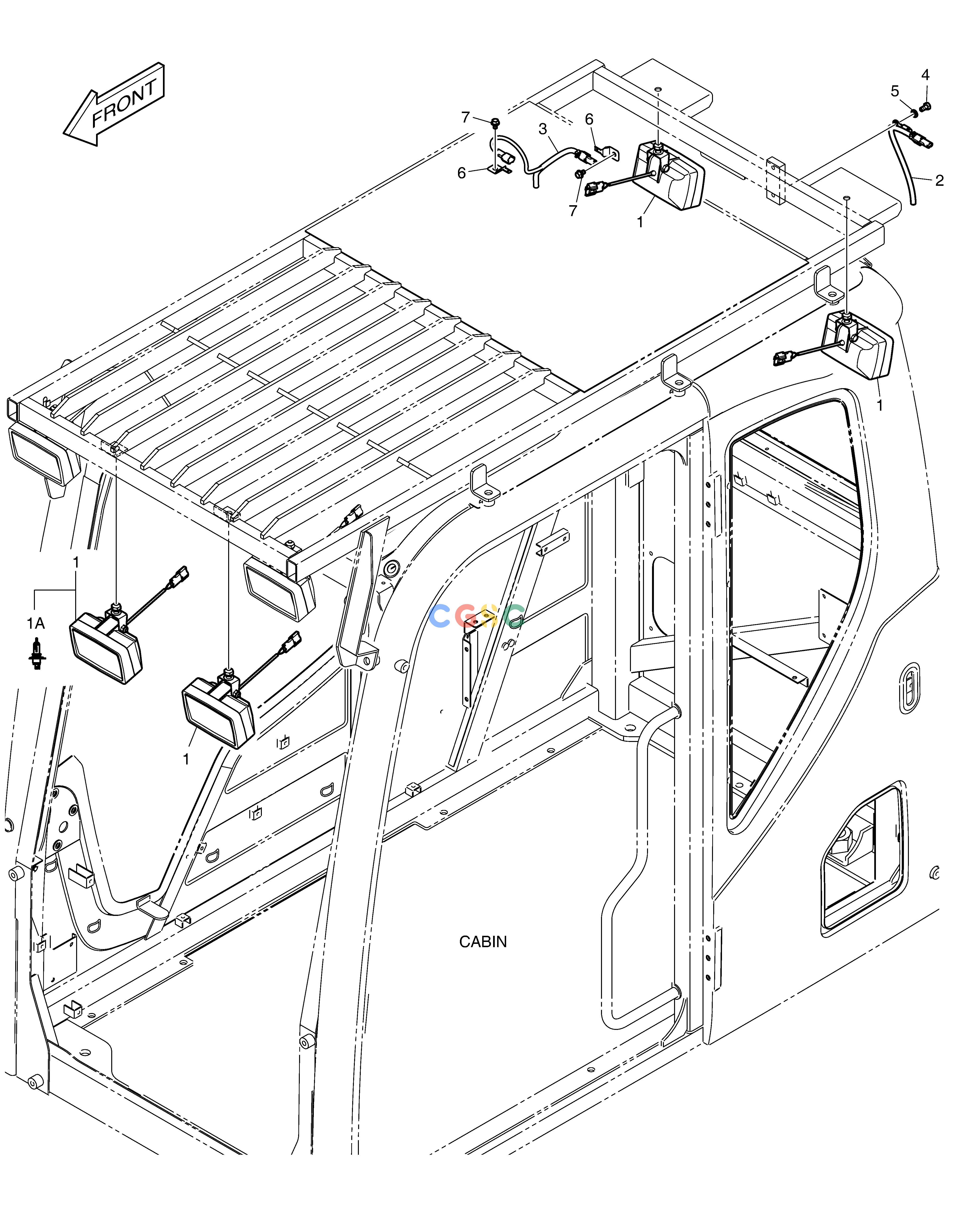 斗山零件查询WORKING LAMP - 6 LAMP(GUARD) DX380LC-3(OCEANIA) Doosan parts catalog online