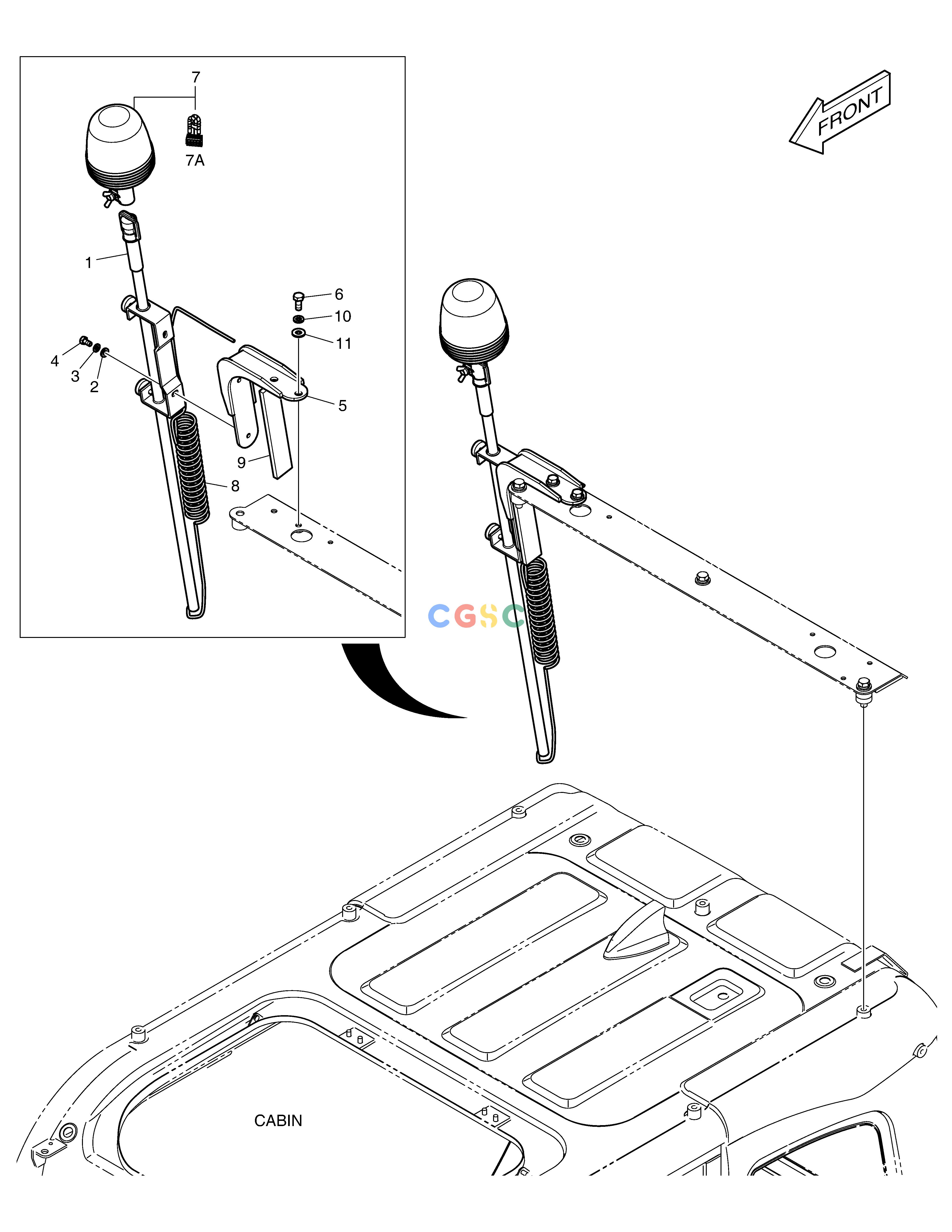 斗山零件查询TELESCOPIC BEACON(WITH LAMP) DX380LC-3(OCEANIA) Doosan parts catalog online