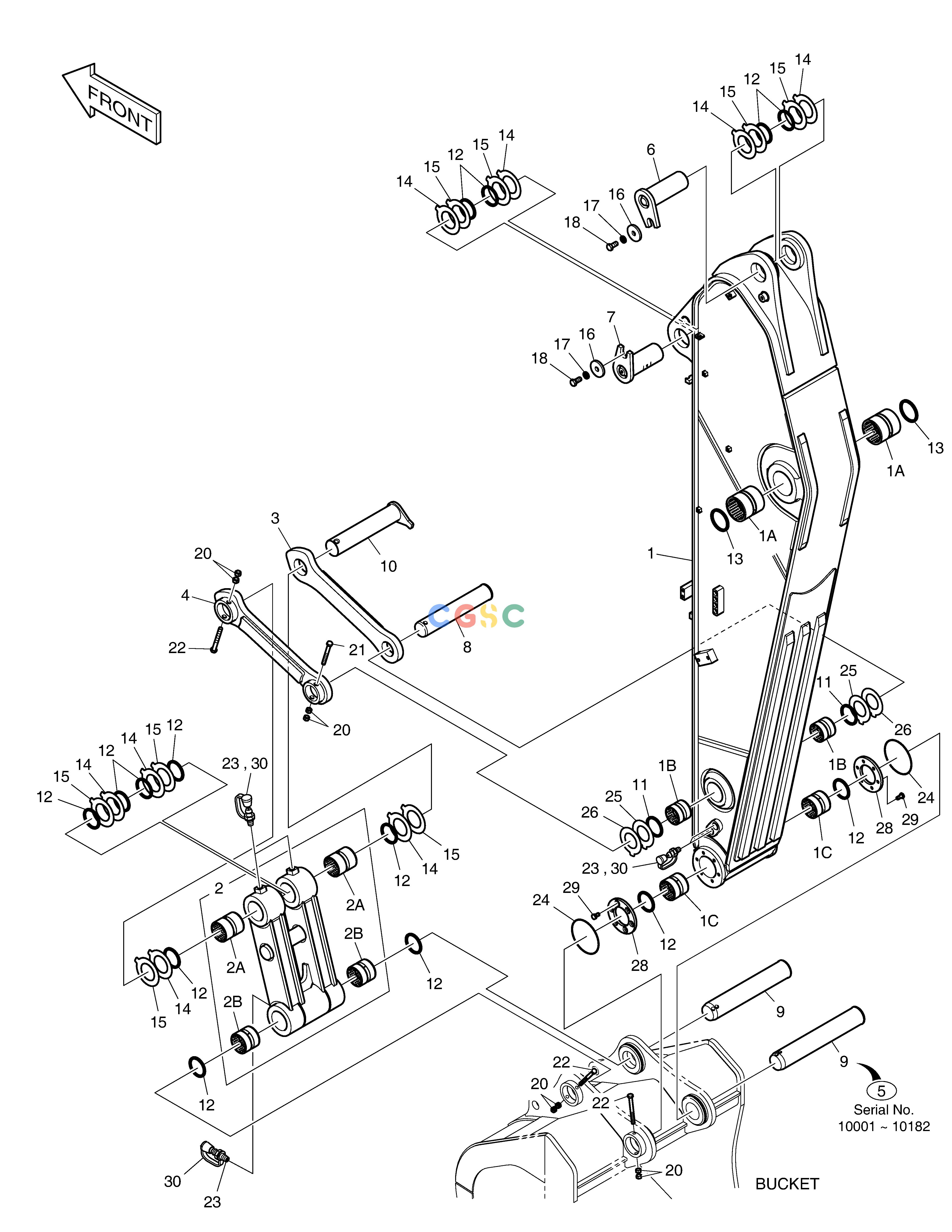斗山零件查询ARM - 2.6m DX380LC-3(OCEANIA) Doosan parts catalog online