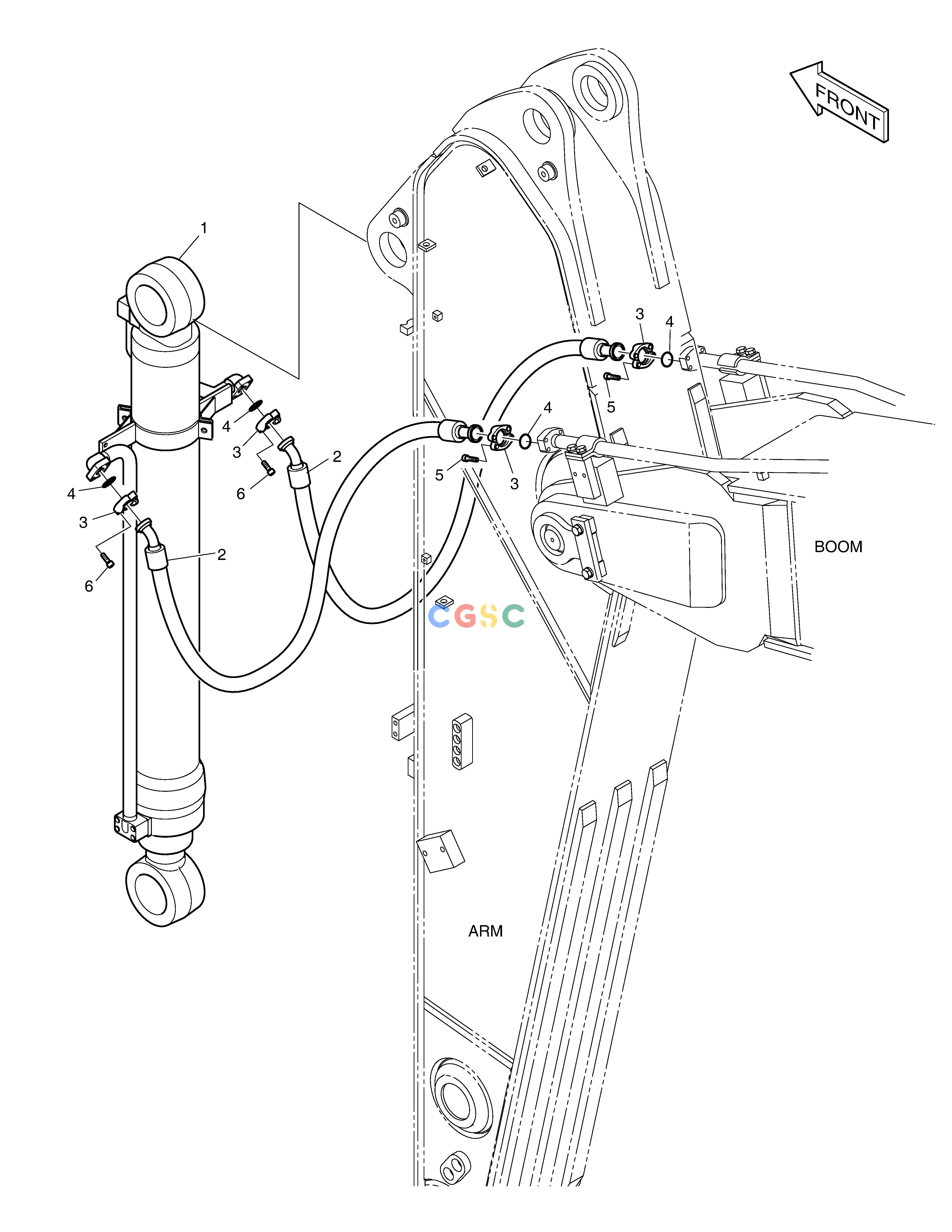斗山零件查询ARM PIPING - ARM 2.6m DX380LC-3(OCEANIA) Doosan parts catalog online