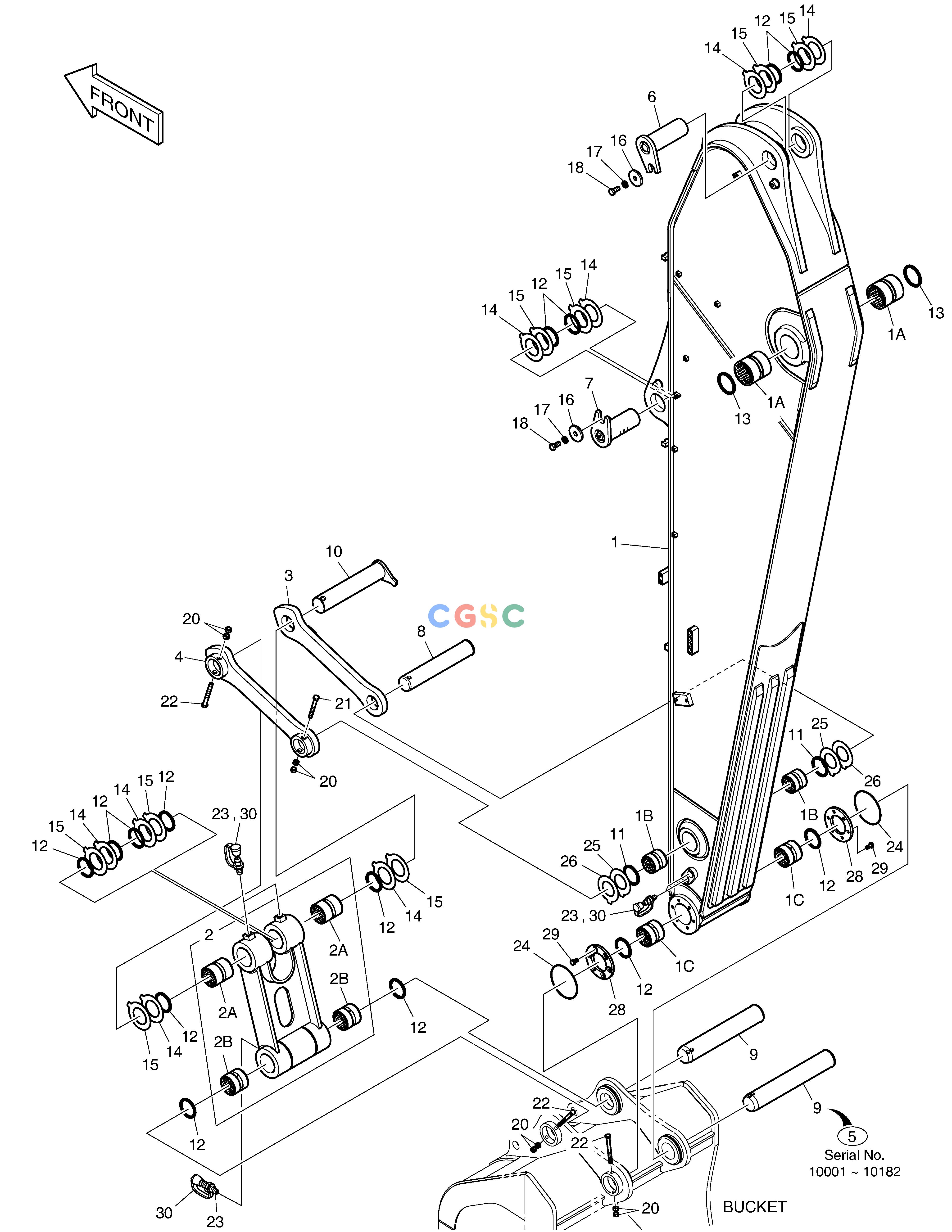 斗山零件查询ARM - 3.95m DX380LC-3(OCEANIA) Doosan parts catalog online