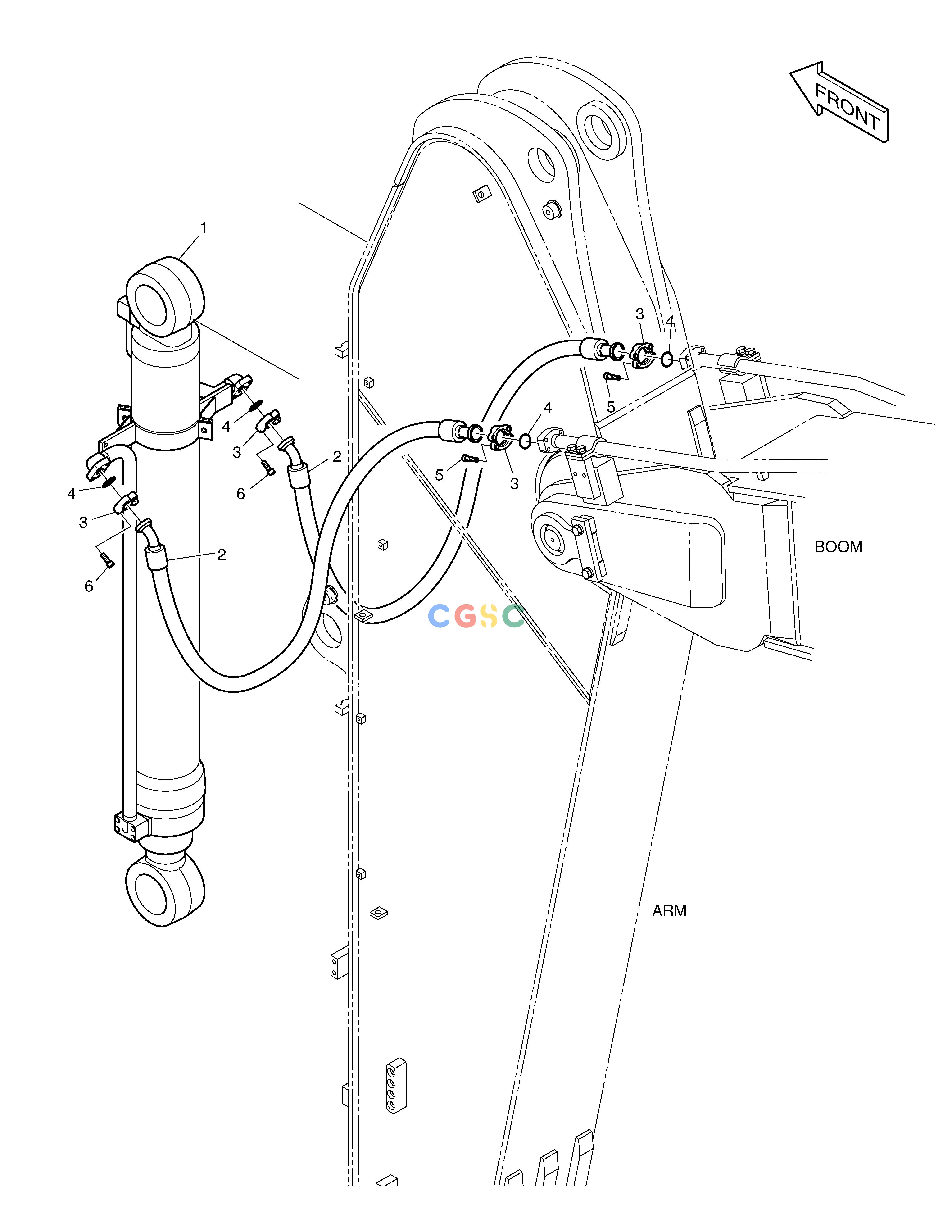 斗山零件查询ARM PIPING - ARM 3.95m DX380LC-3(OCEANIA) Doosan parts catalog online