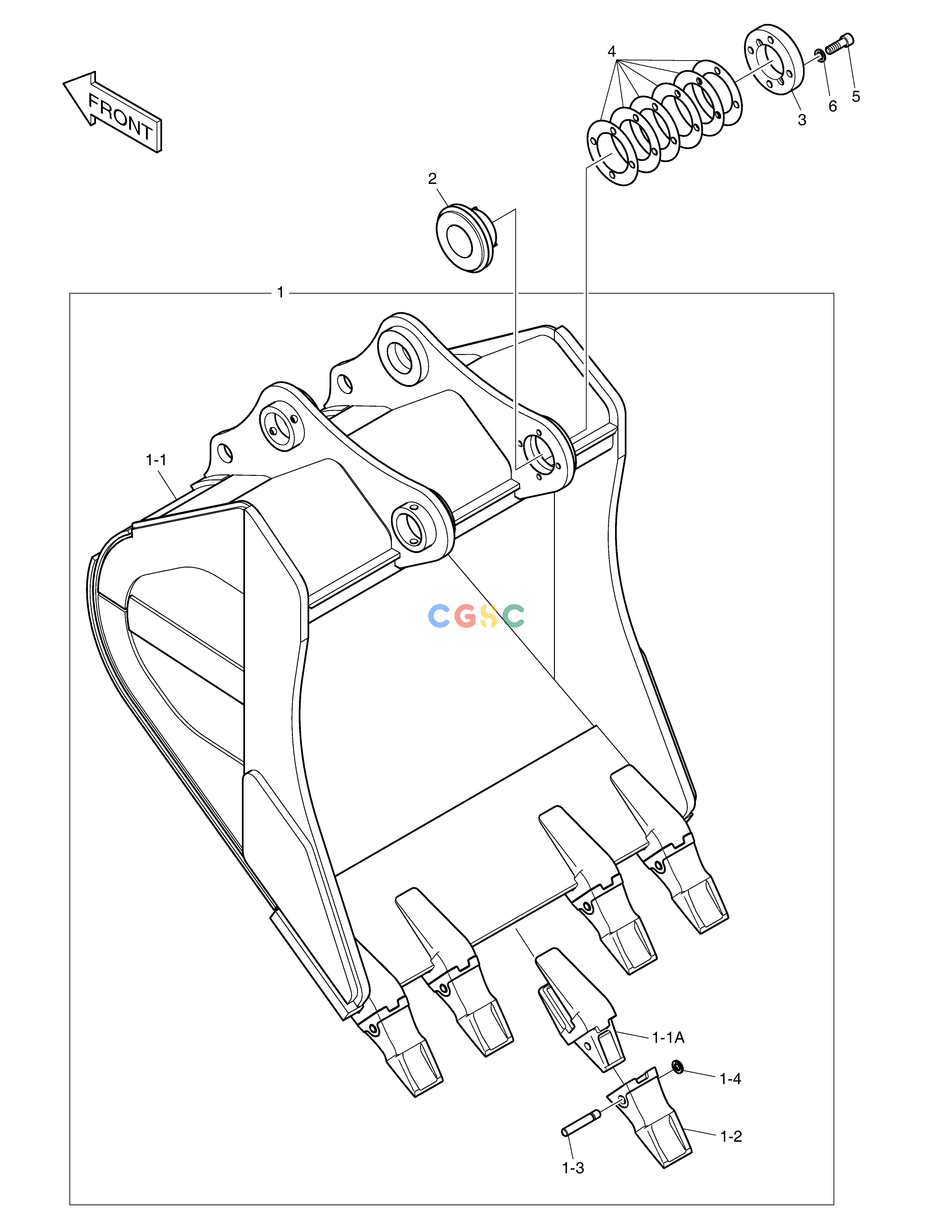 斗山零件查询ROCK BUCKET - 1.37m³(HEAVY DUTY) DX380LC-3(OCEANIA) Doosan parts catalog online