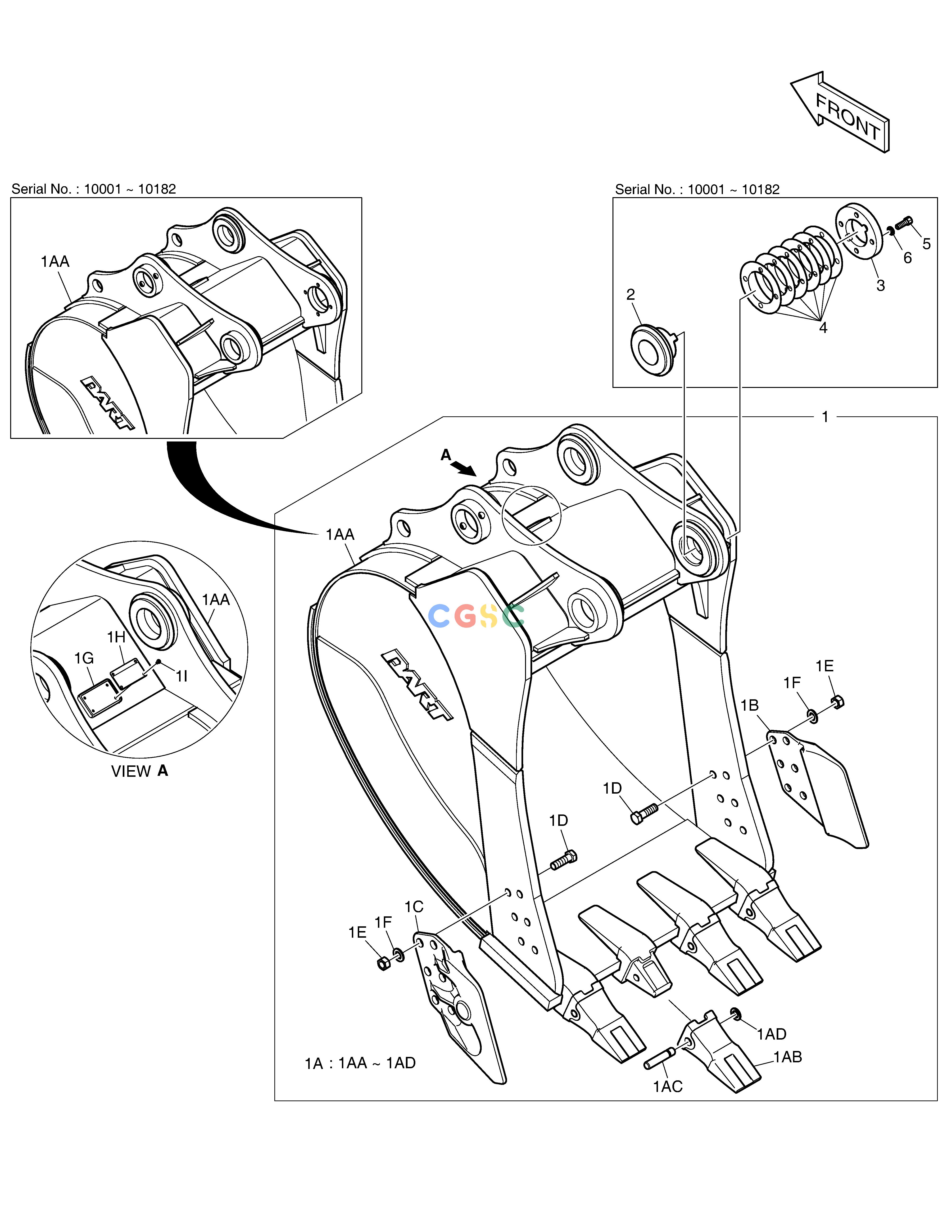 斗山零件查询BUCKET ASS'Y - 1.20m³(42") - SIDE PIN DX380LC-3(OCEANIA) Doosan parts catalog online
