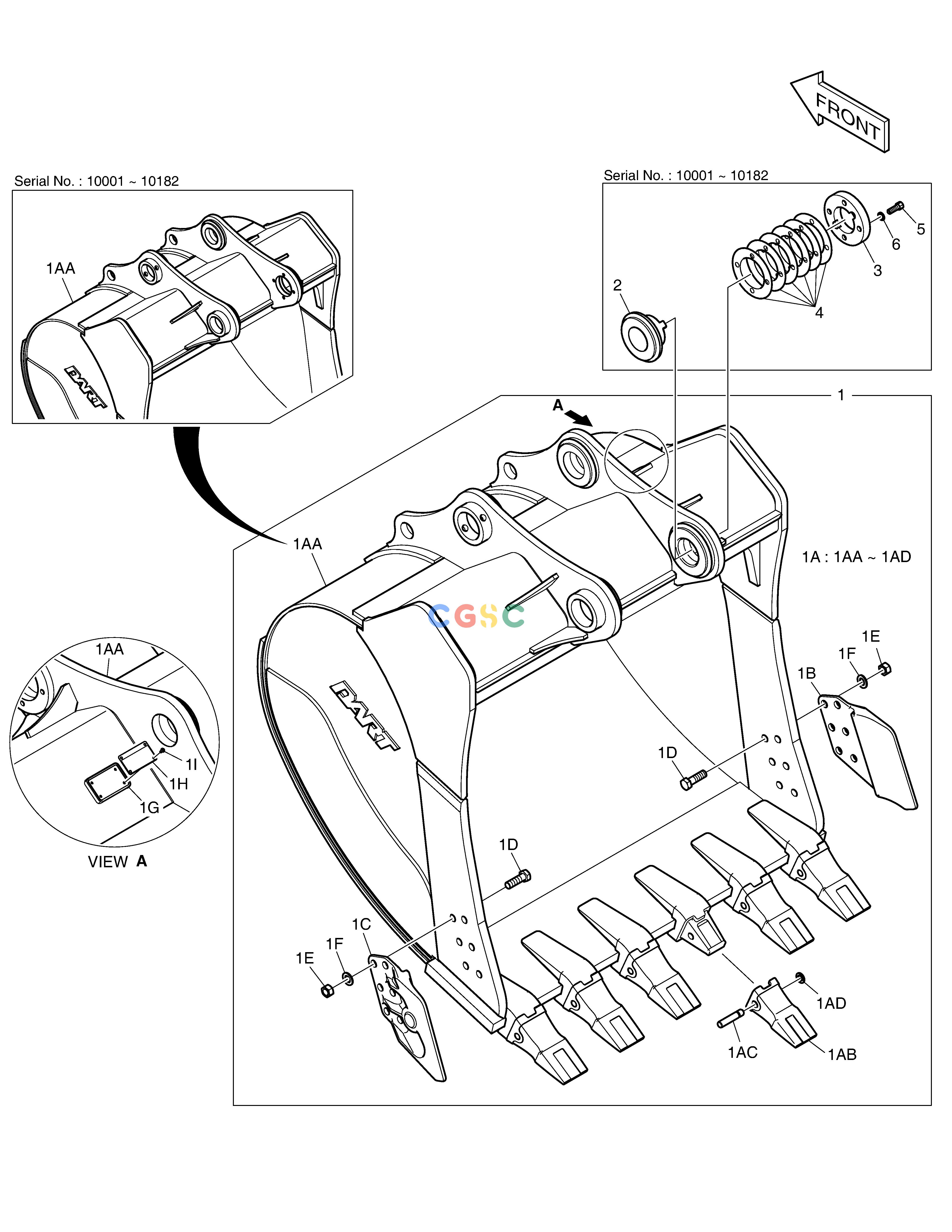 斗山零件查询BUCKET ASS'Y - 2.01m³(63") - SIDE PIN DX380LC-3(OCEANIA) Doosan parts catalog online
