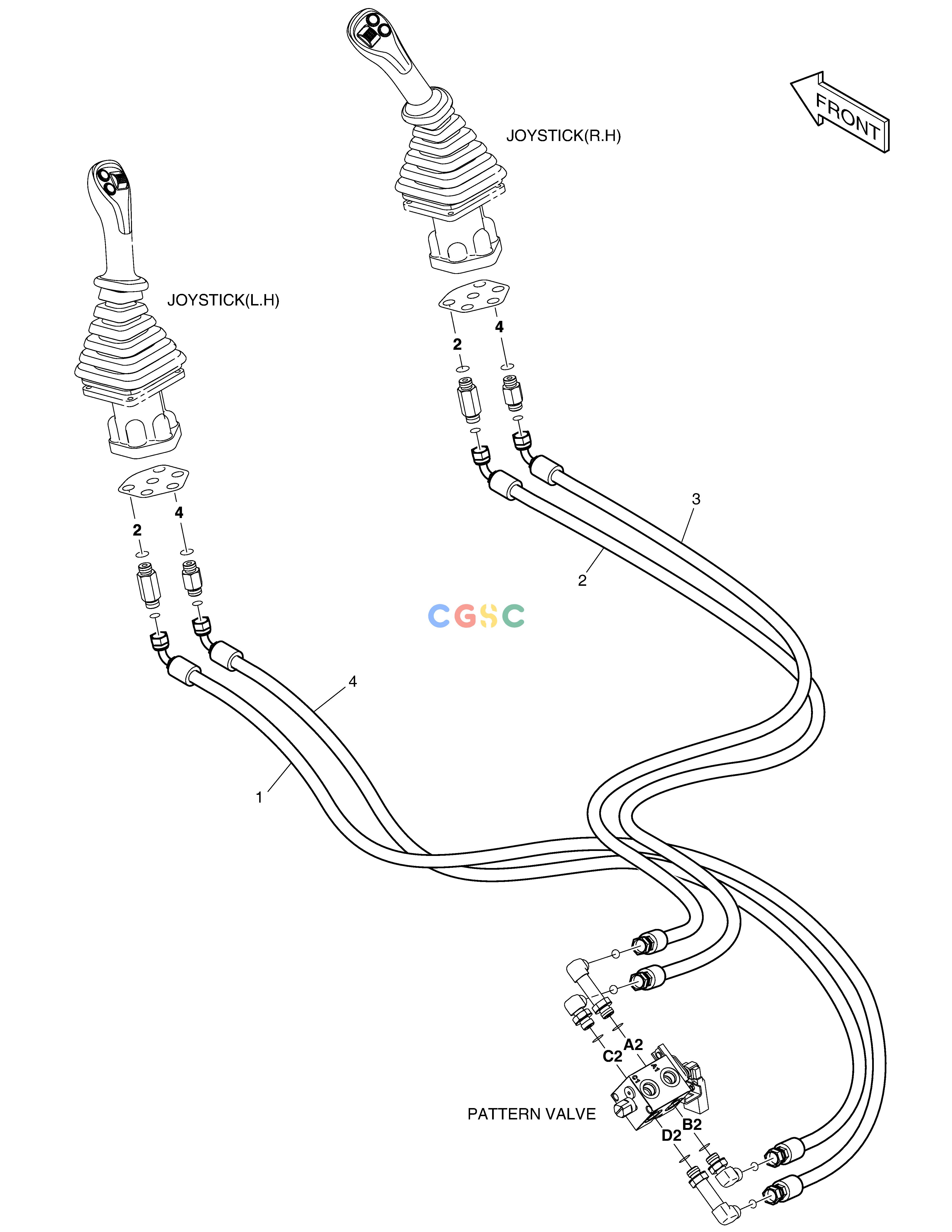 斗山零件查询PILOT PIPING - PATTERN CHANGE(2) DX380LC-3(OCEANIA) Doosan parts catalog online