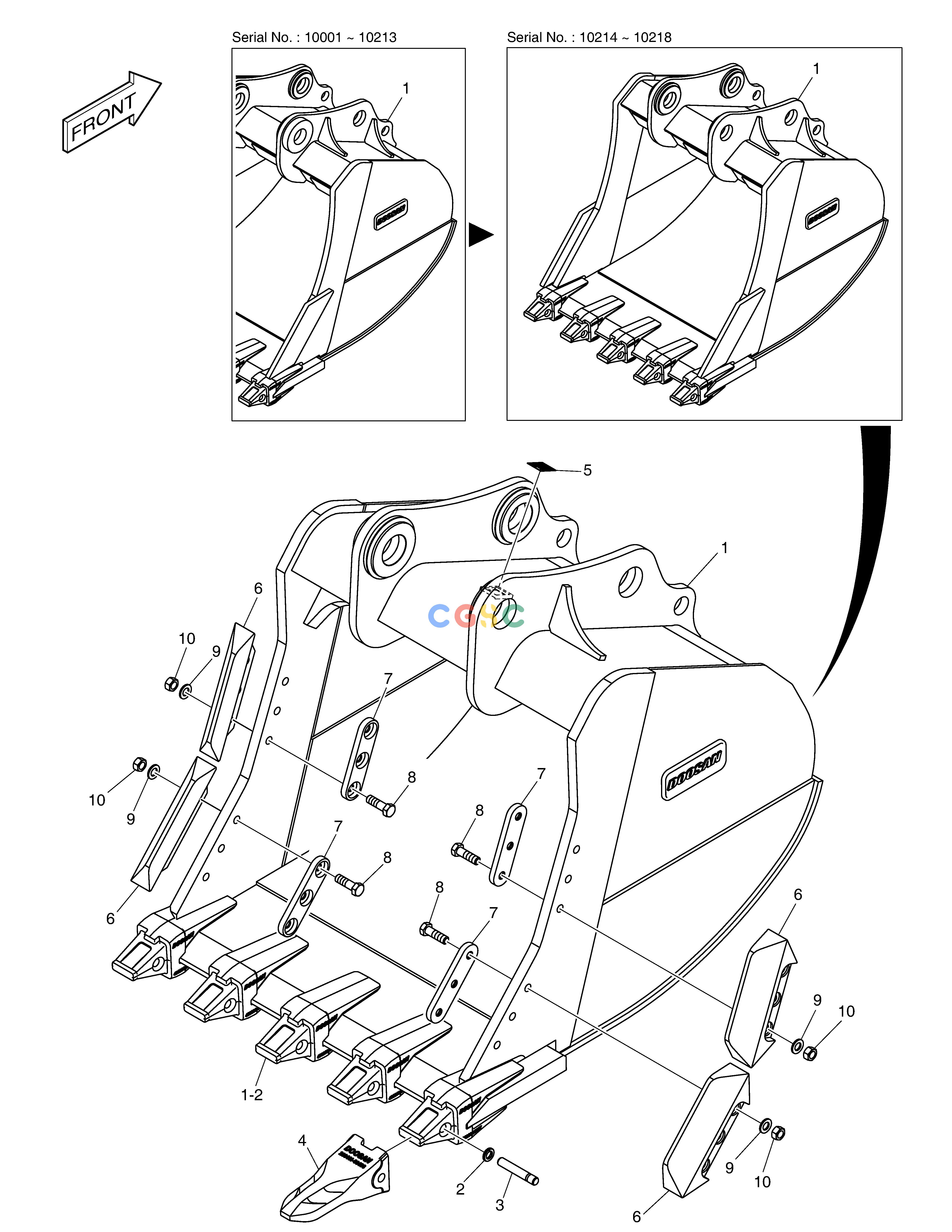 斗山零件查询BUCKET ASS´Y - 1.56m³ - S CLASS DX380LC-3(OCEANIA) Doosan parts catalog online