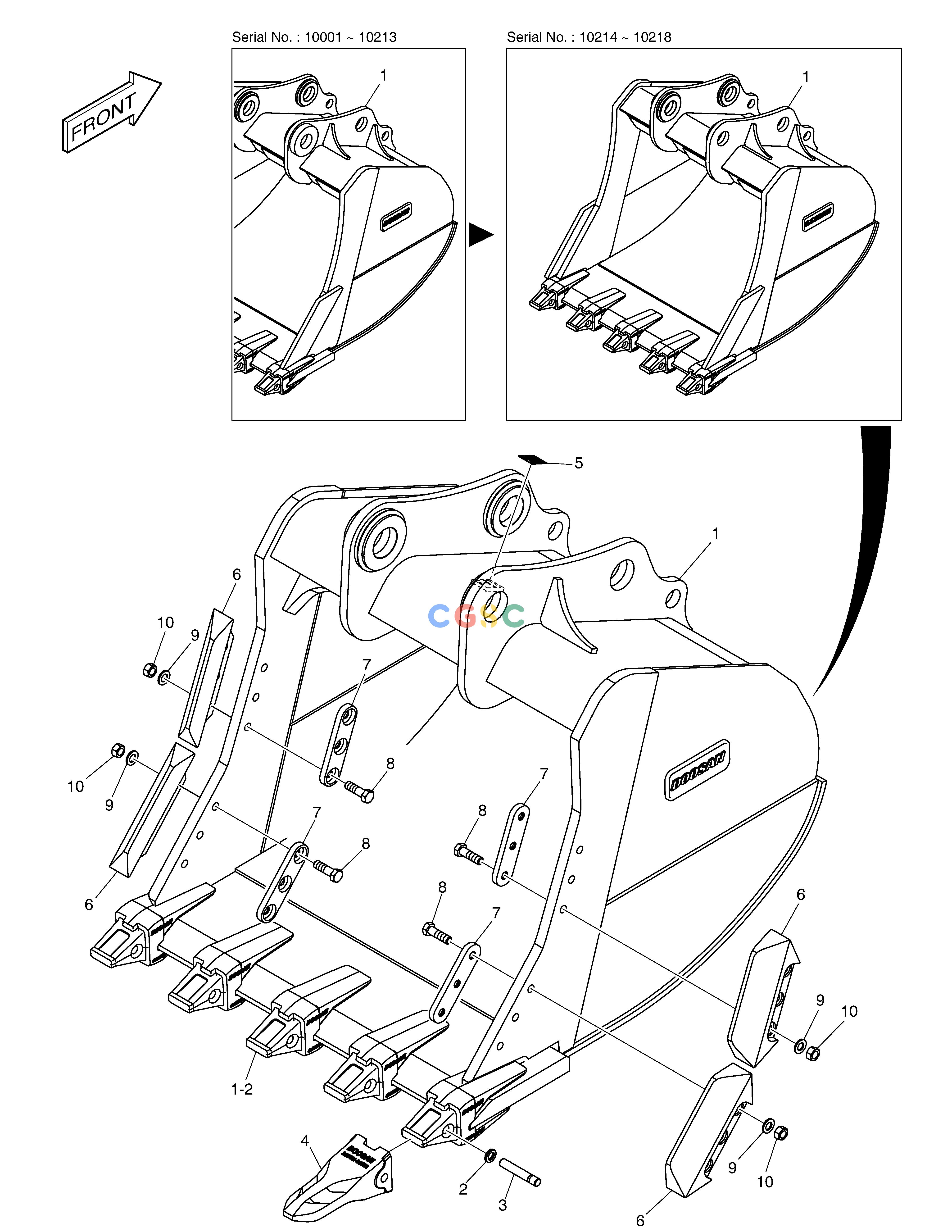 斗山零件查询BUCKET ASS´Y - 1.71m³ - S CLASS DX380LC-3(OCEANIA) Doosan parts catalog online