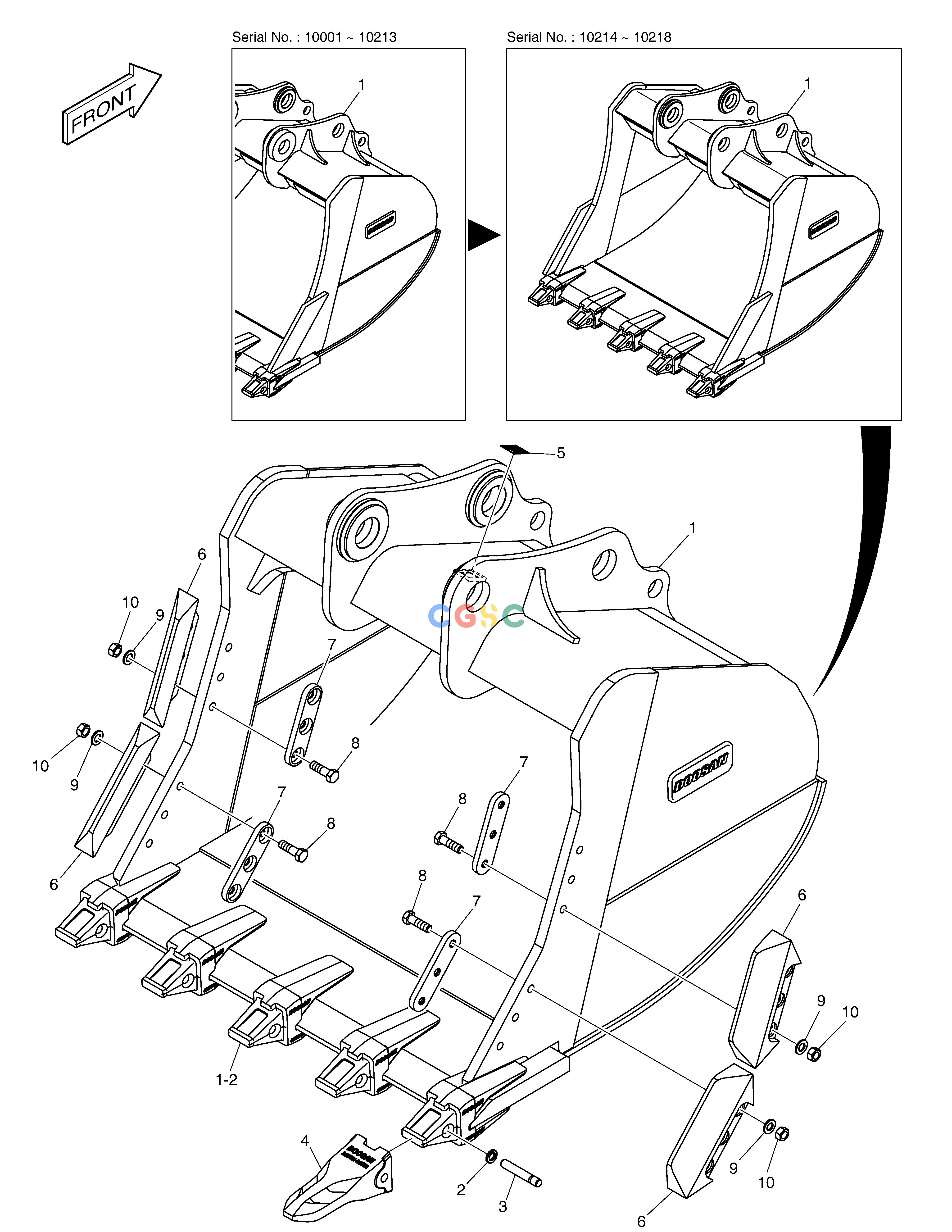 斗山零件查询BUCKET ASS´Y - 1.92m³ - S CLASS DX380LC-3(OCEANIA) Doosan parts catalog online
