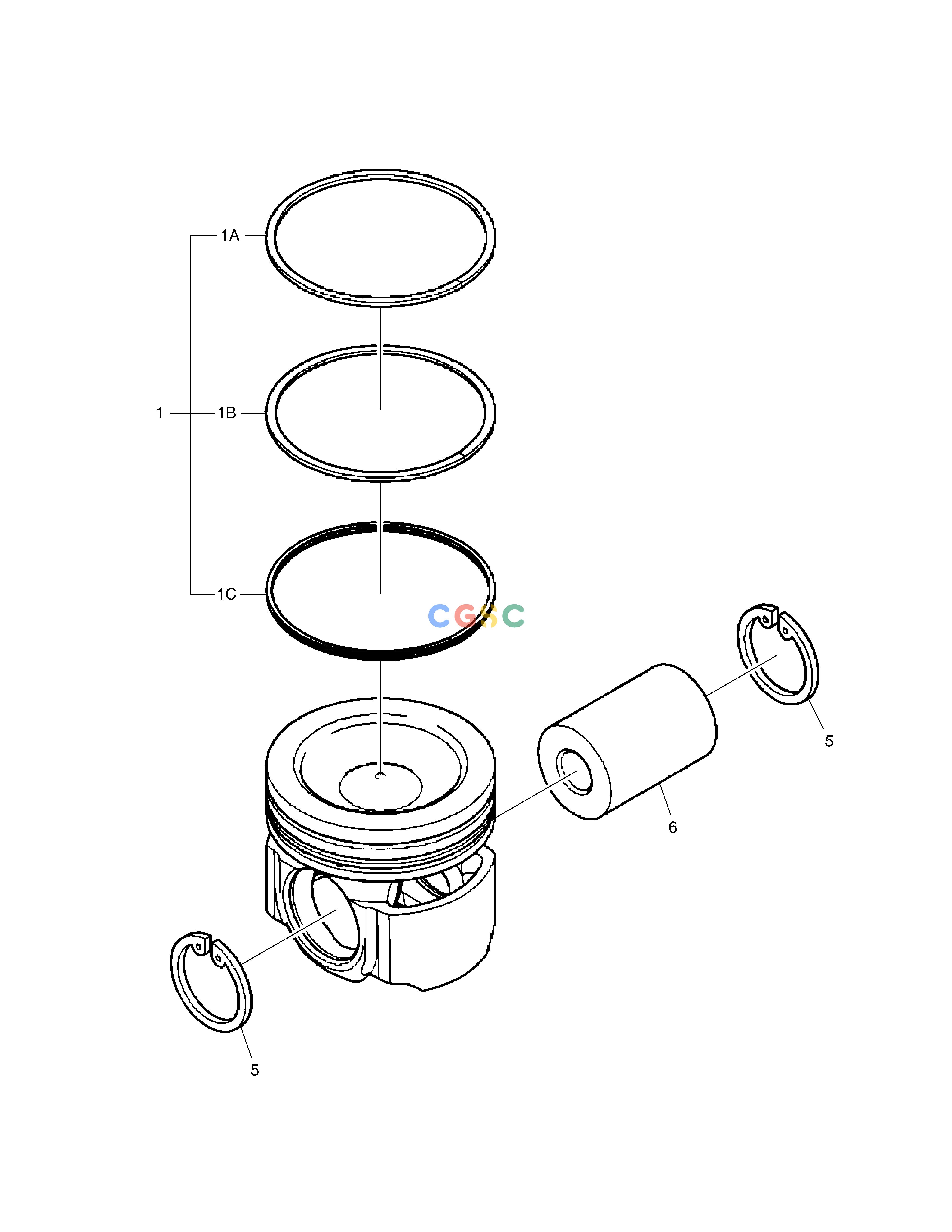 斗山零件查询PISTON DX530LC-5(S/N:10001~10006) Doosan parts catalog online