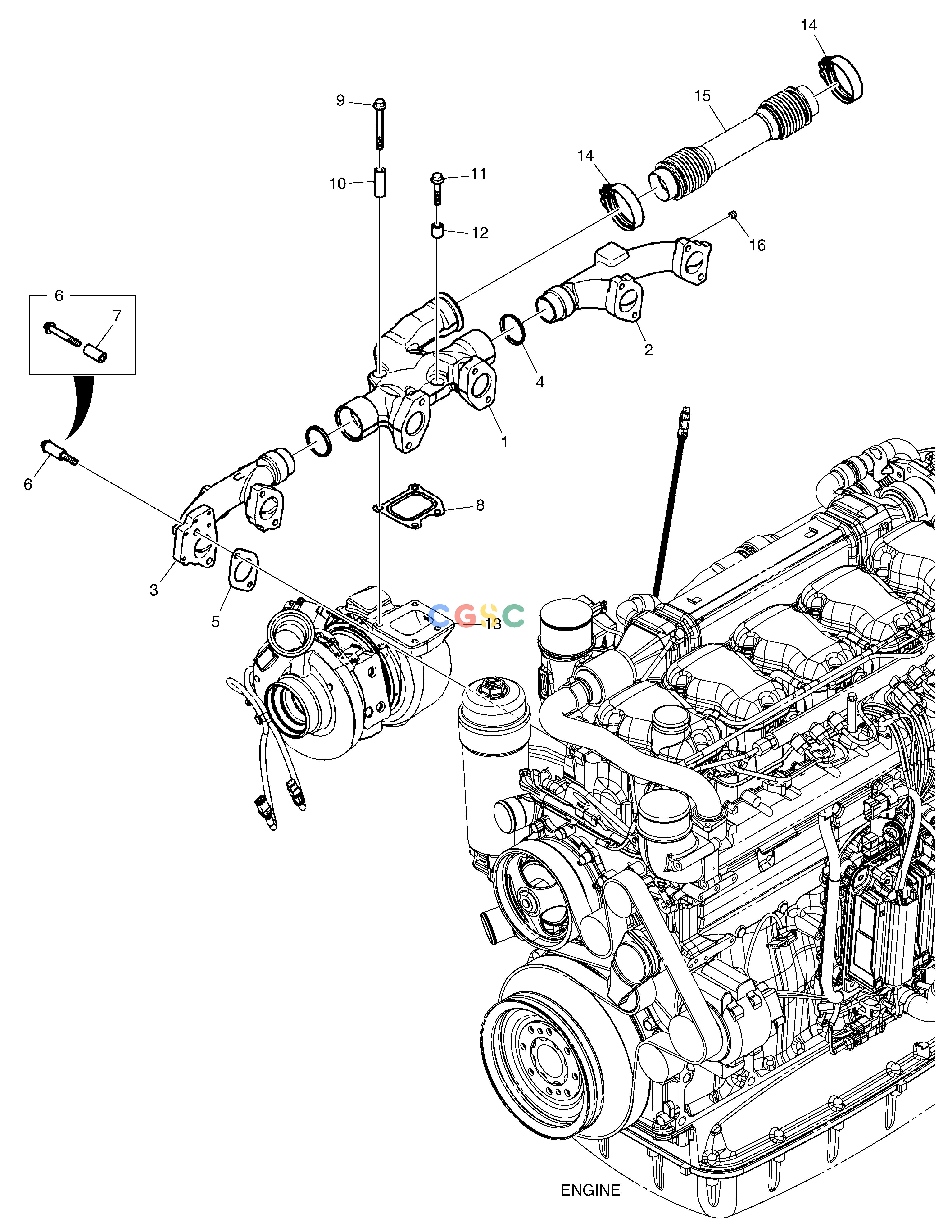 斗山零件查询EXHAUST MANIFOLD DX530LC-5(S/N:10001~10006) Doosan parts catalog online