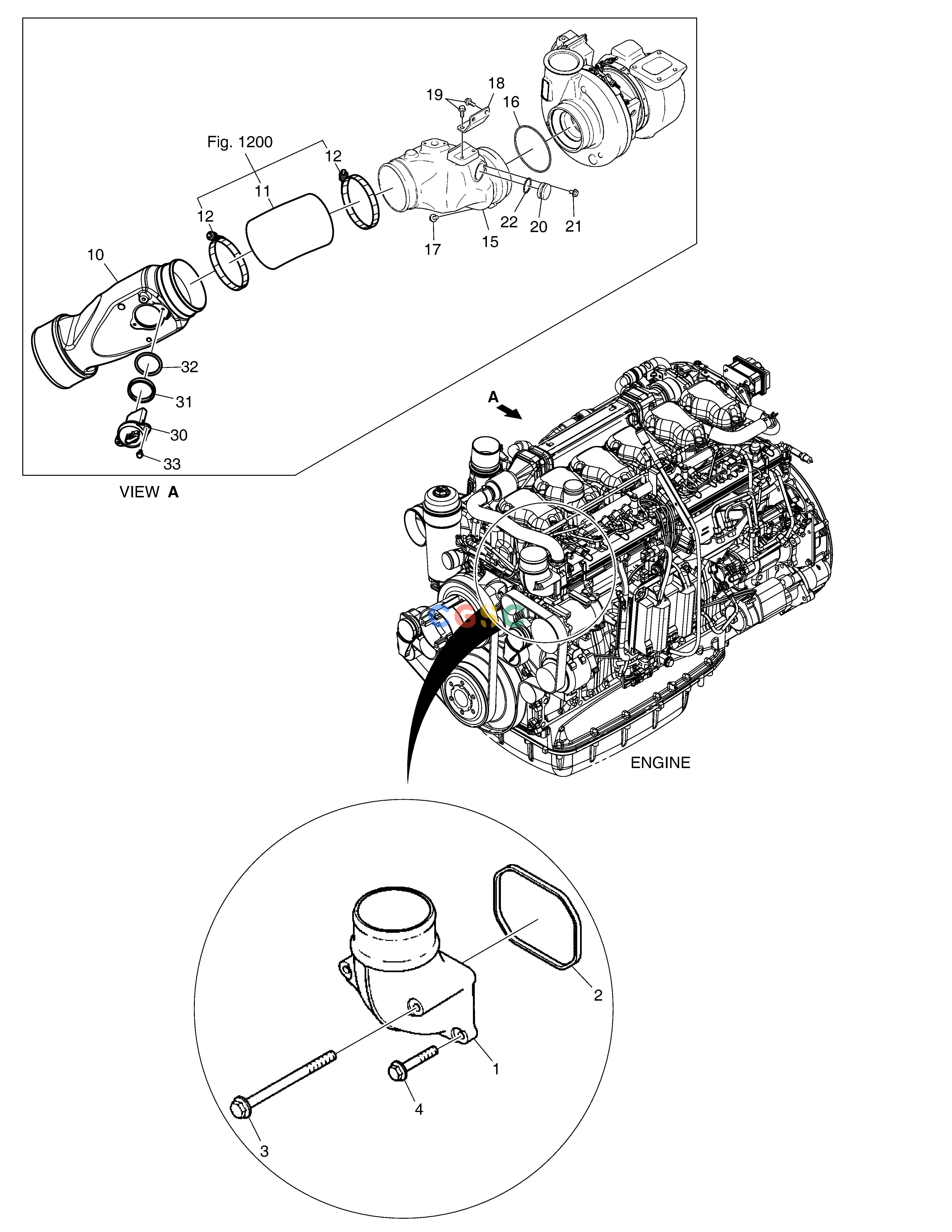 斗山零件查询CHARGE AIR PIPE DX530LC-5(S/N:10001~10006) Doosan parts catalog online
