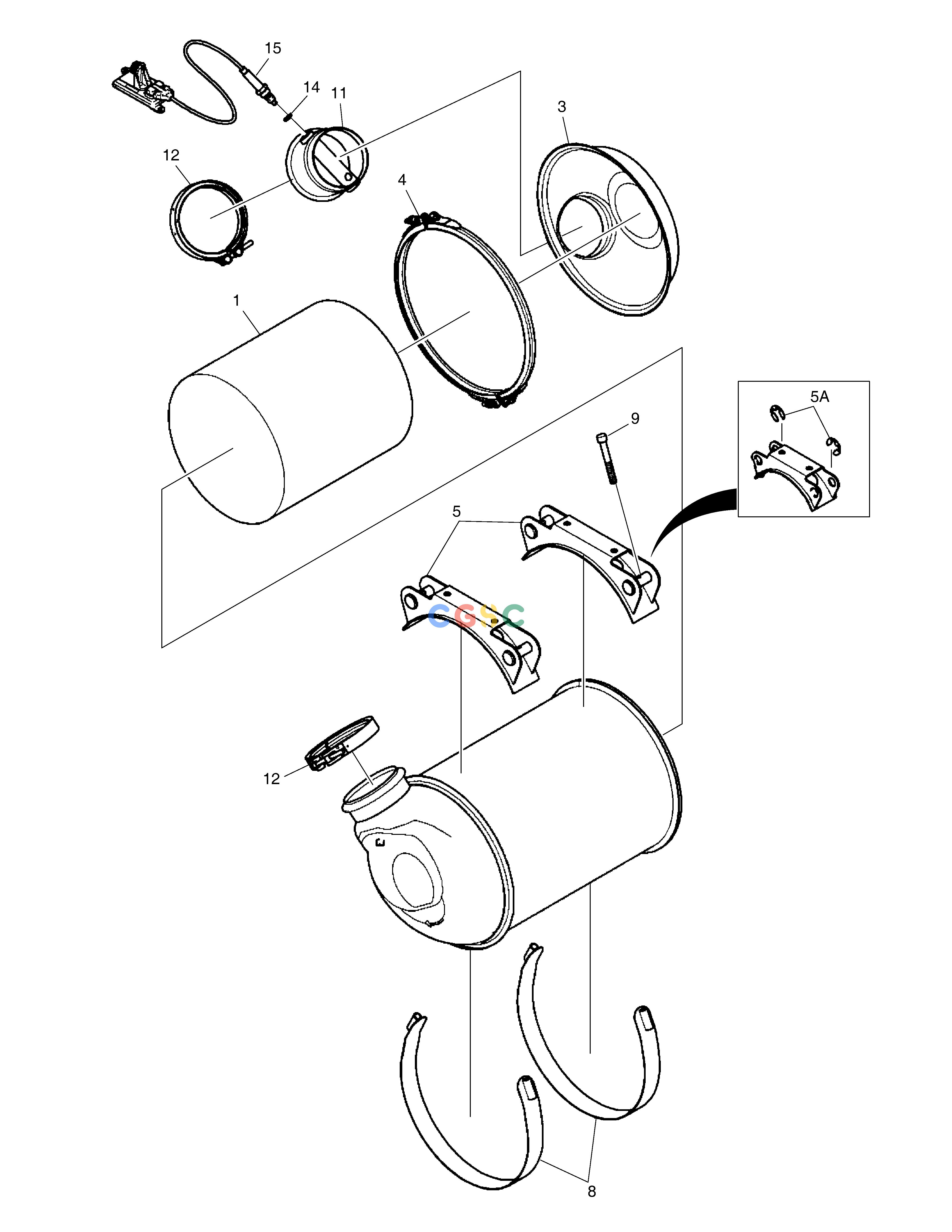 斗山零件查询CATALYTIC MUFFLER DX530LC-5(S/N:10001~10006) Doosan parts catalog online
