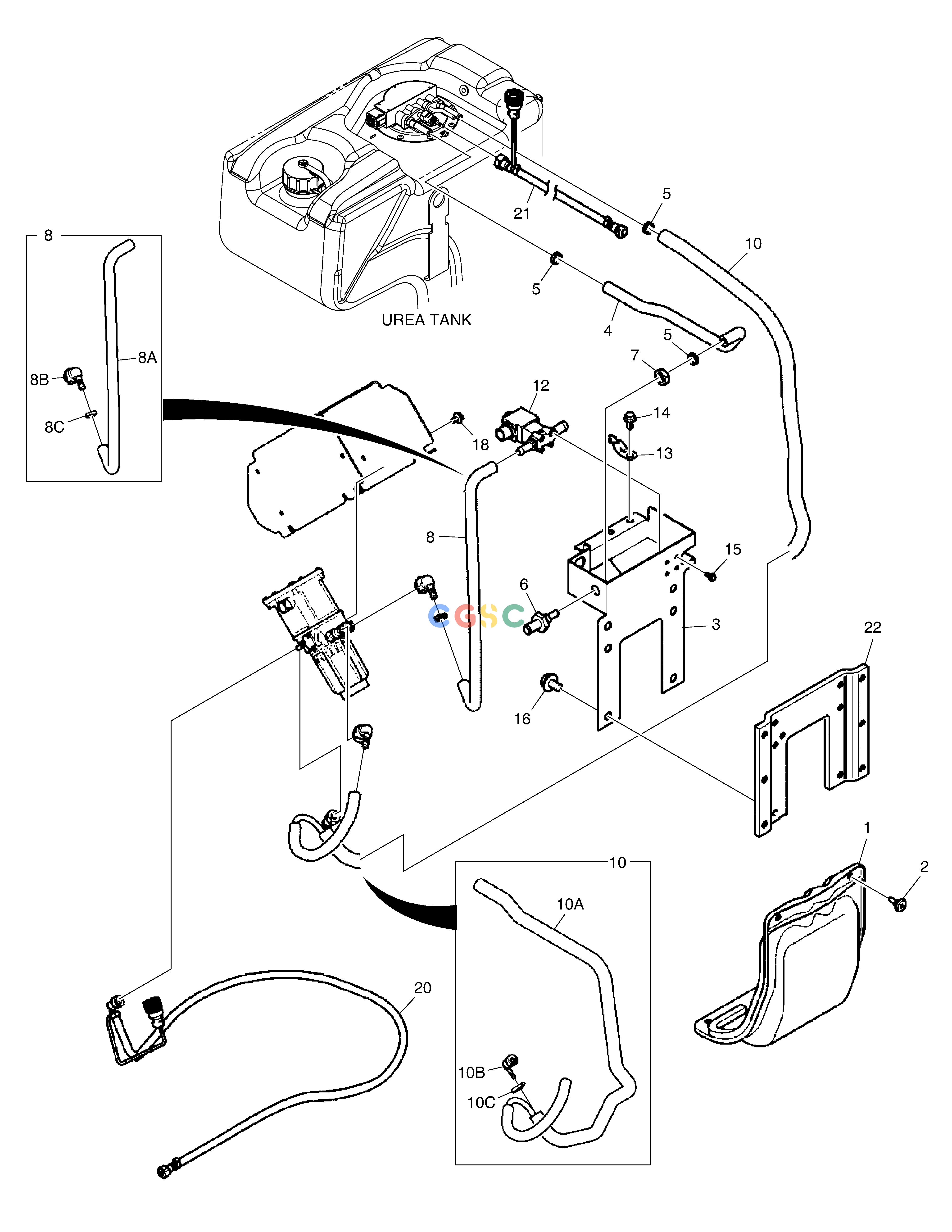 斗山零件查询DOSAGE PUMP PIPING DX530LC-5(S/N:10001~10006) Doosan parts catalog online