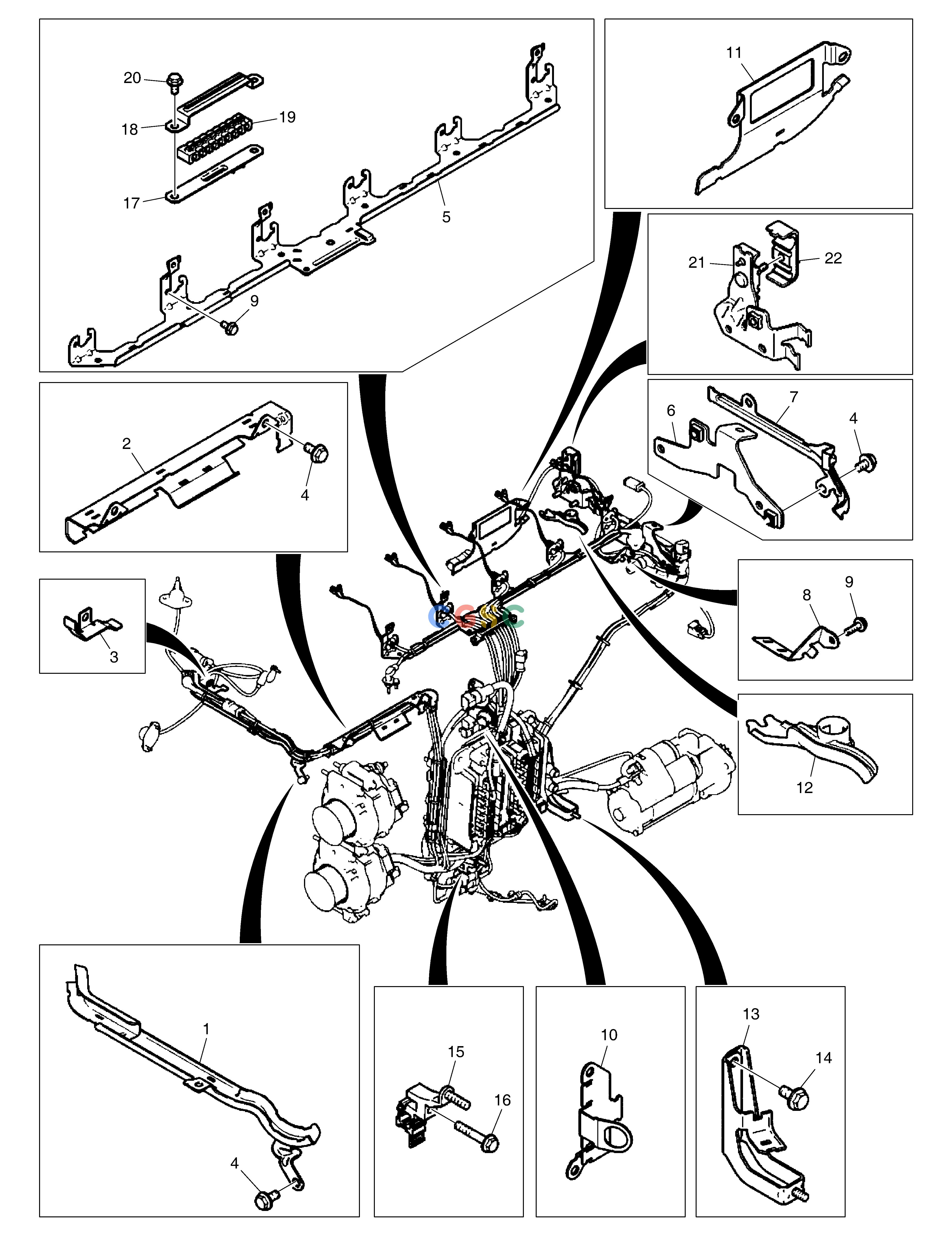 斗山零件查询CABLE ROUTING DX530LC-5(S/N:10001~10006) Doosan parts catalog online