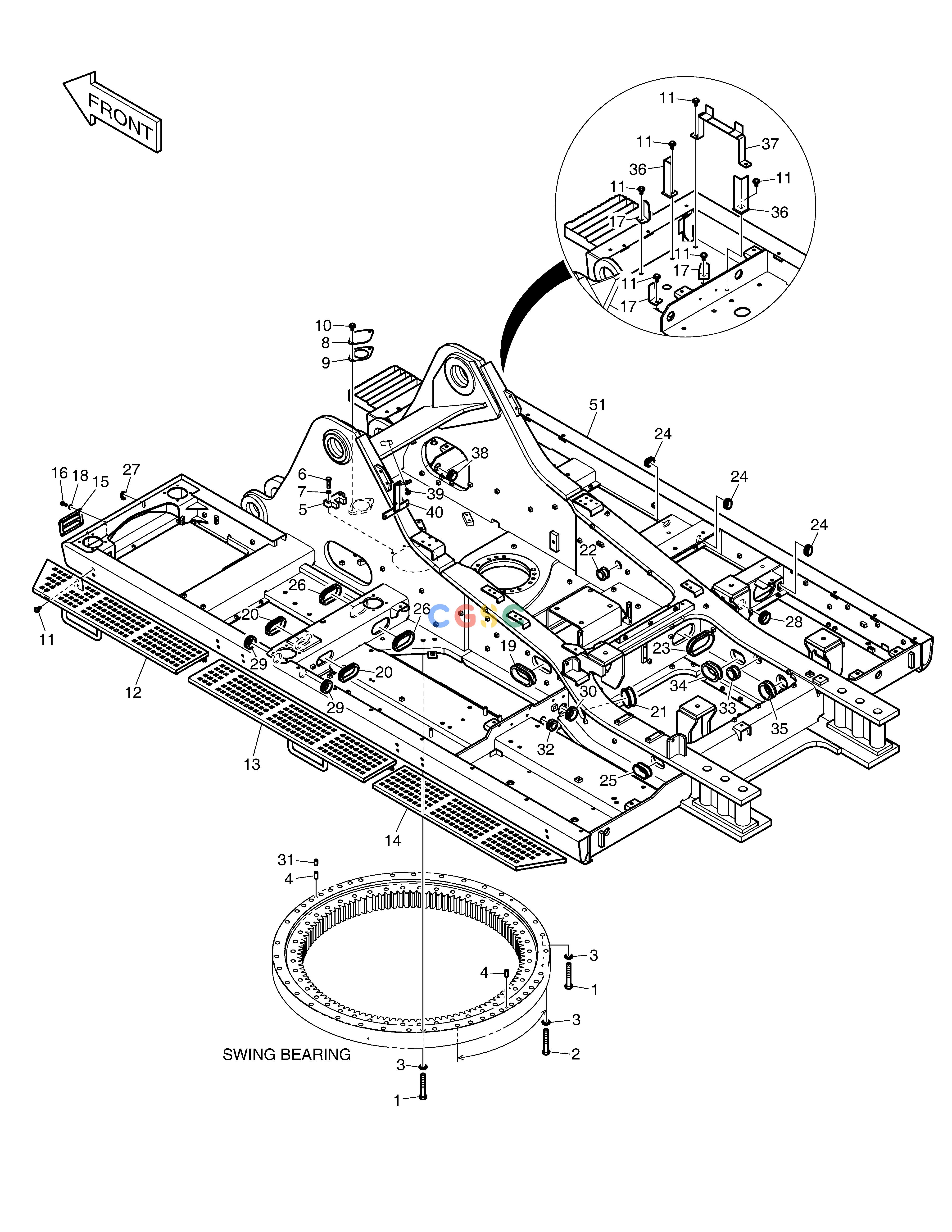 斗山零件查询MAIN FRAME DX530LC-5(S/N:10001~10006) Doosan parts catalog online