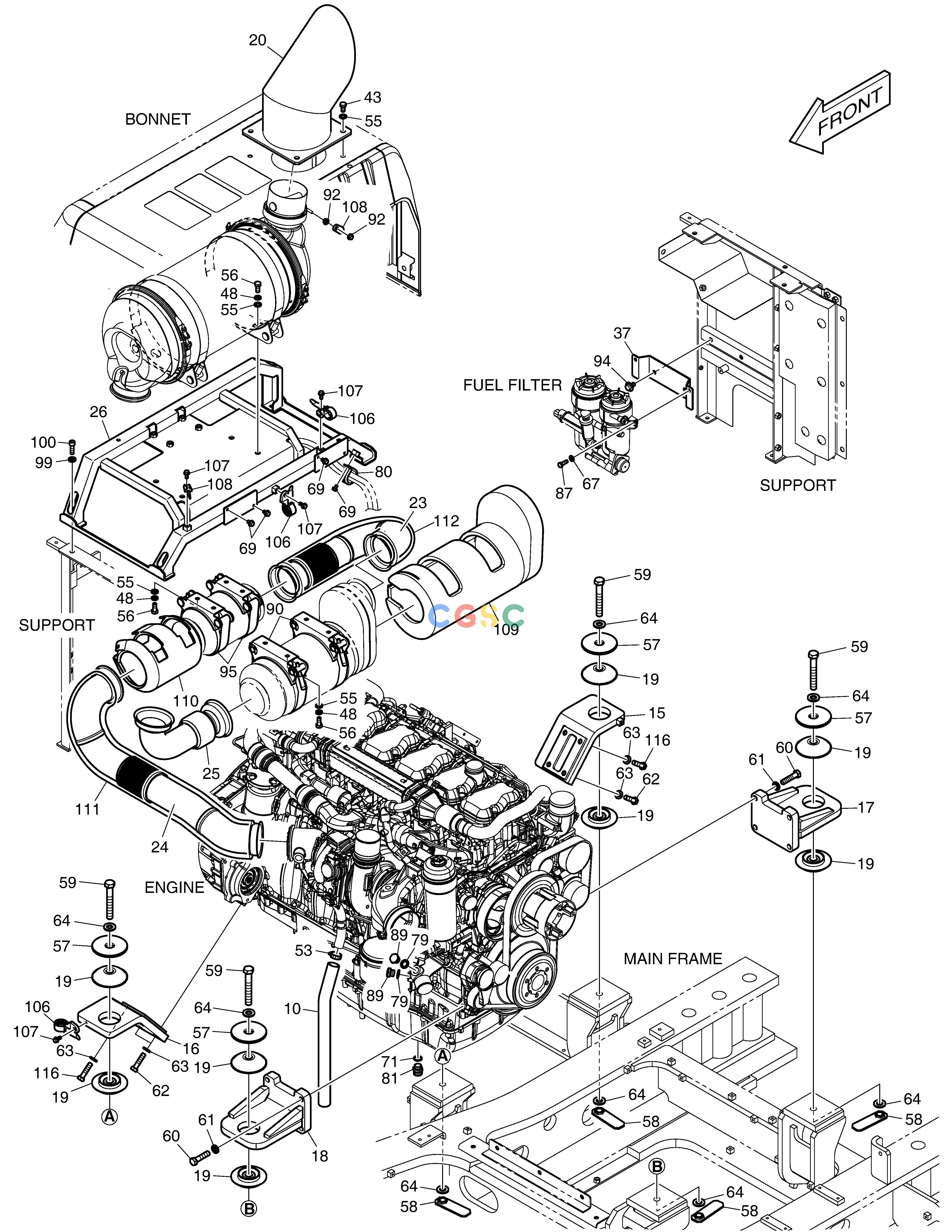 斗山零件查询ENGINE MOUNTING(1) DX530LC-5(S/N:10001~10006) Doosan parts catalog online