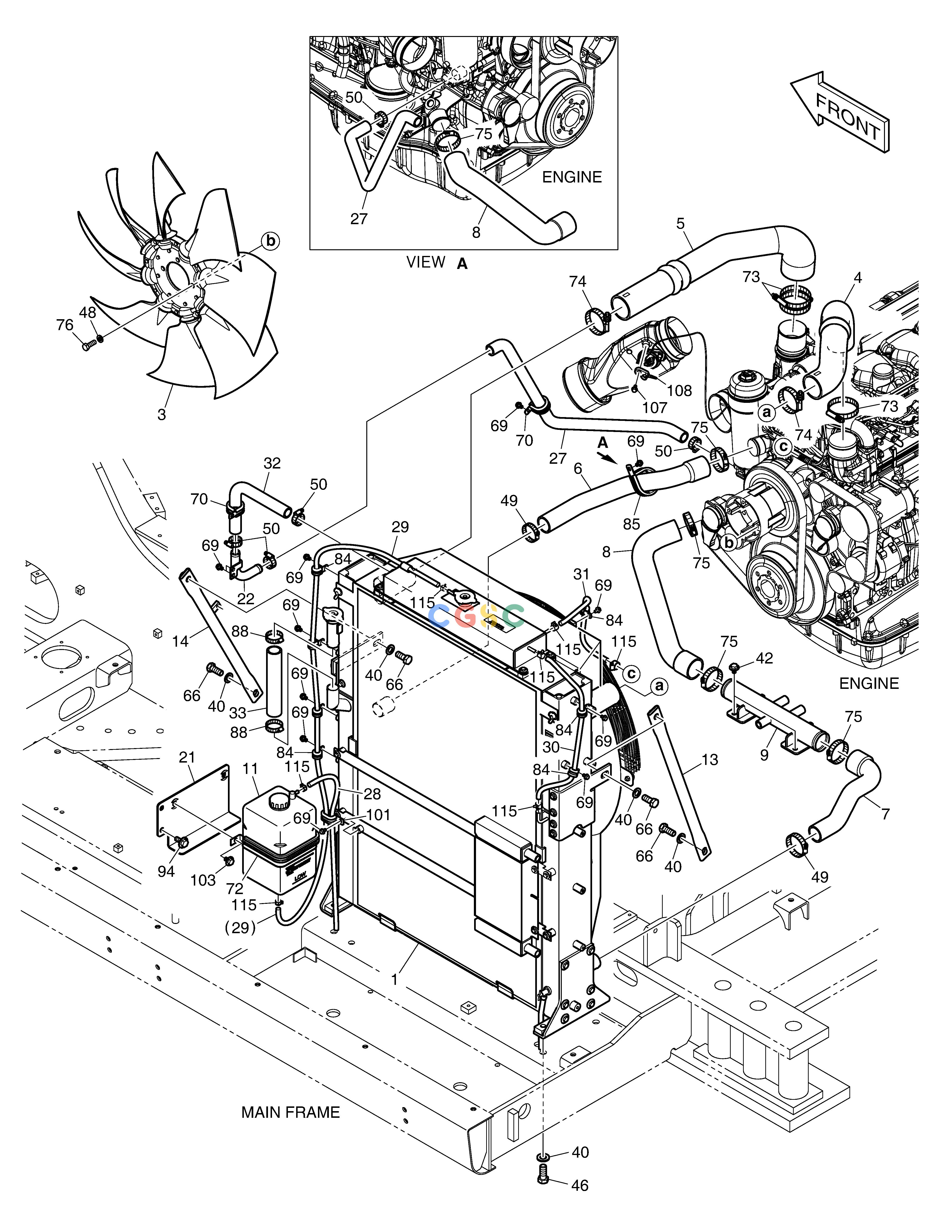 斗山零件查询RADIATOR MOUNTING DX530LC-5(S/N:10001~10006) Doosan parts catalog online