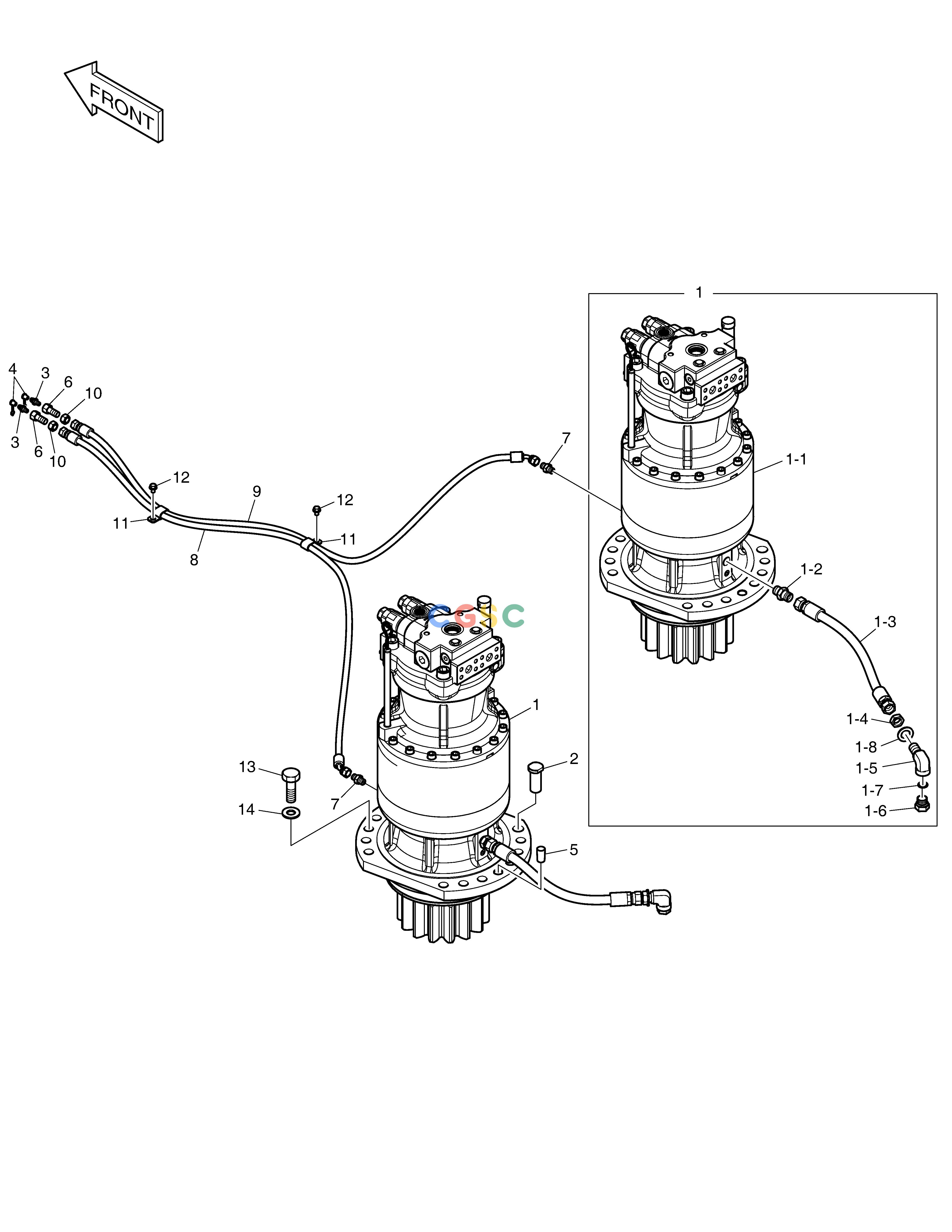 斗山零件查询SWING MOTOR DX530LC-5(S/N:10001~10006) Doosan parts catalog online