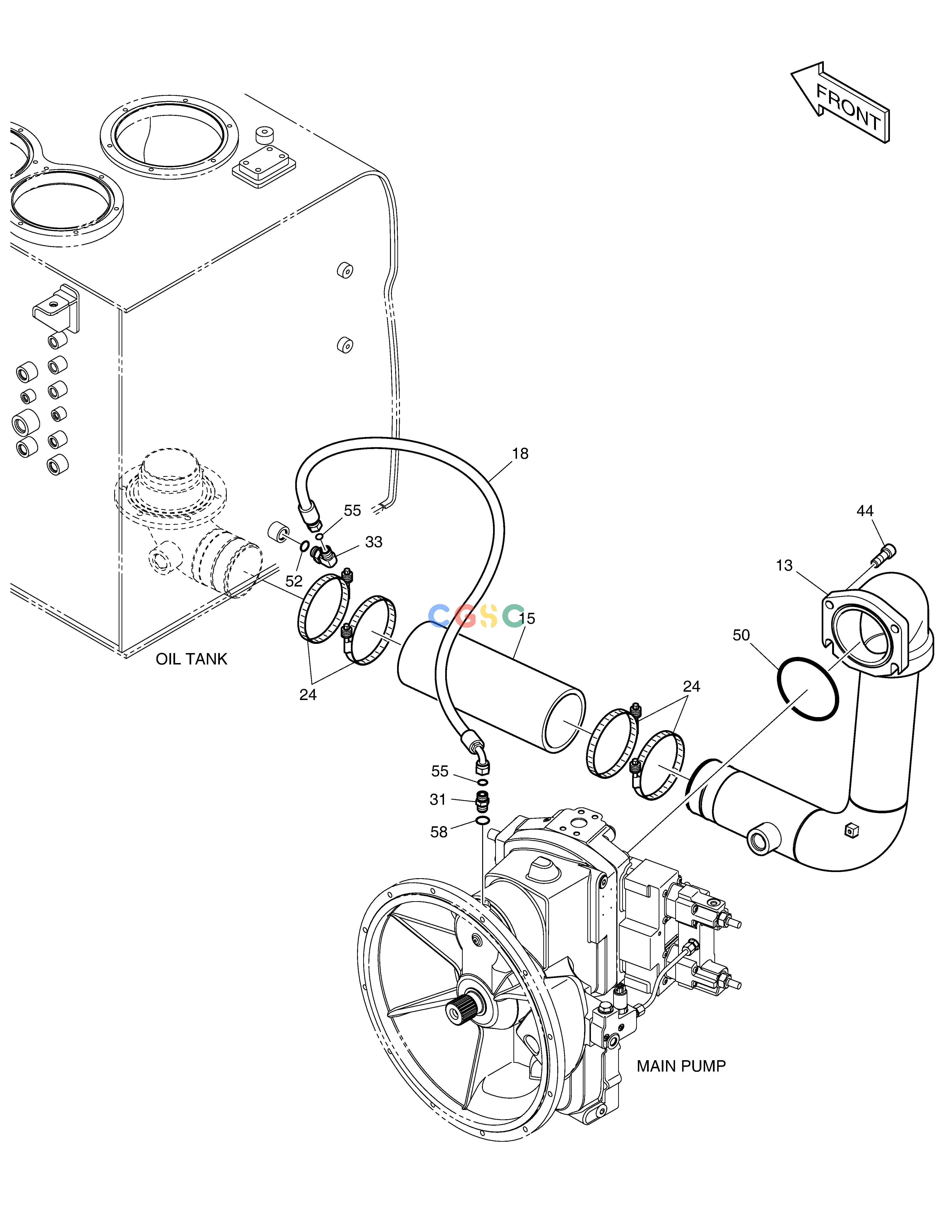 斗山零件查询OIL COOLER PIPING(1) DX530LC-5(S/N:10001~10006) Doosan parts catalog online