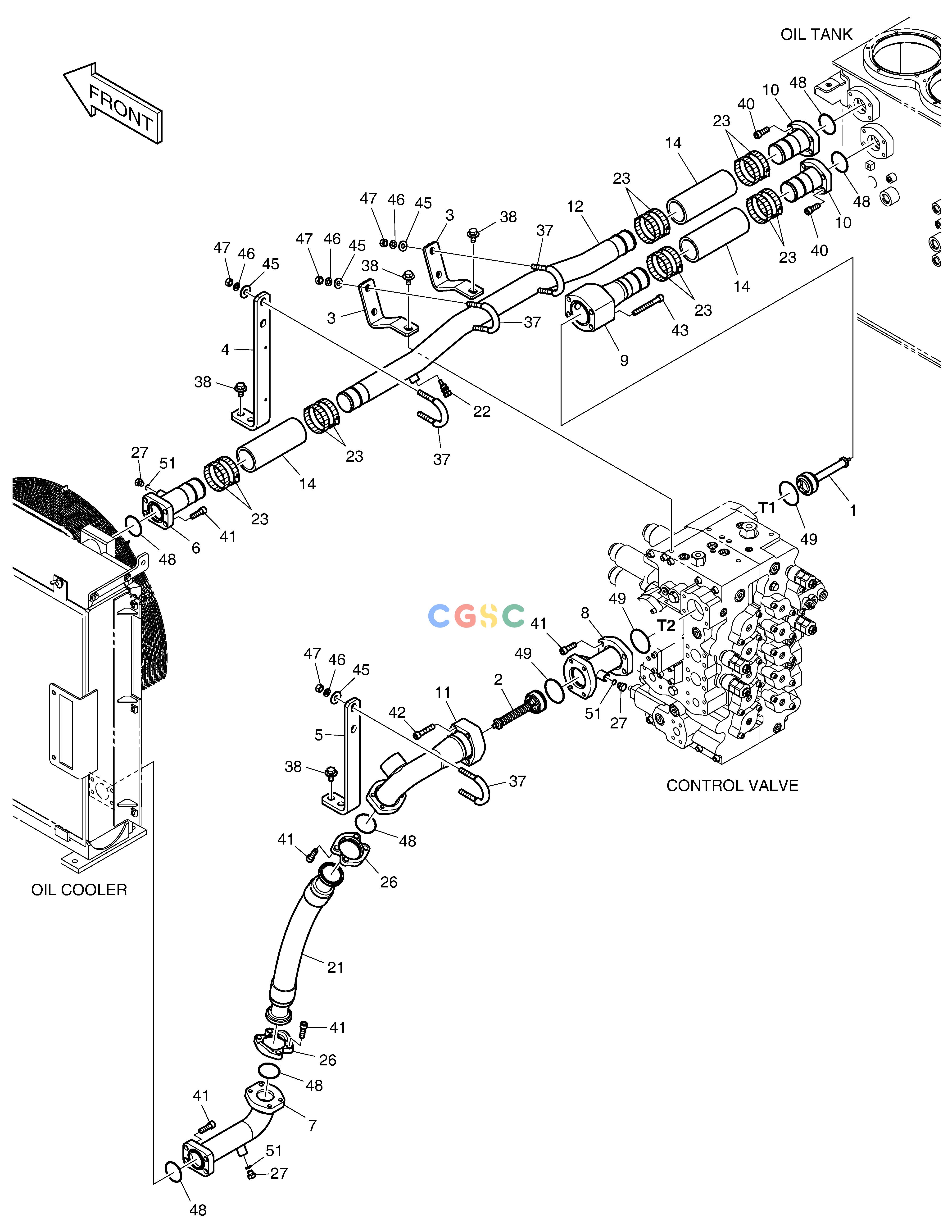 斗山零件查询OIL COOLER PIPING(2) DX530LC-5(S/N:10001~10006) Doosan parts catalog online
