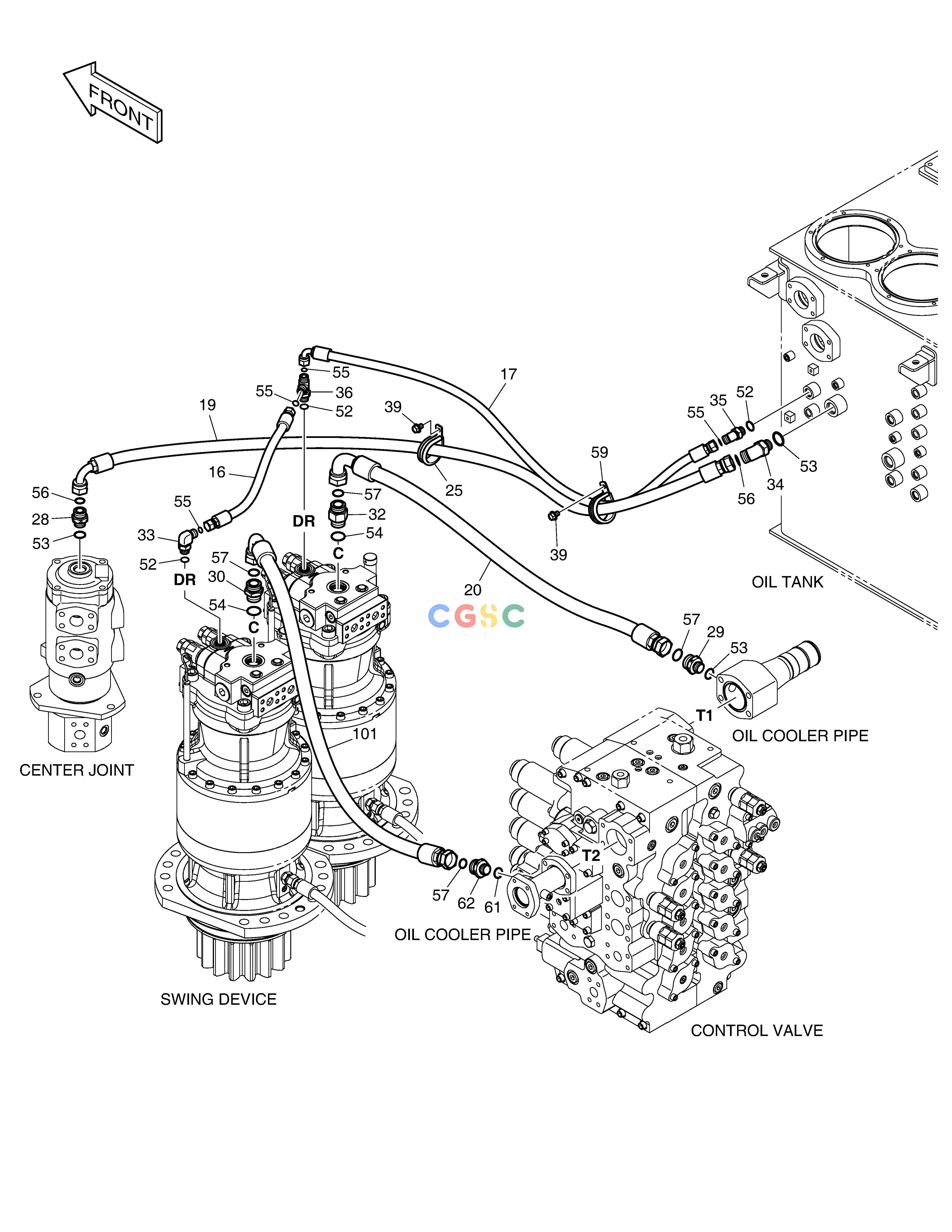 斗山零件查询OIL COOLER PIPING(3) DX530LC-5(S/N:10001~10006) Doosan parts catalog online