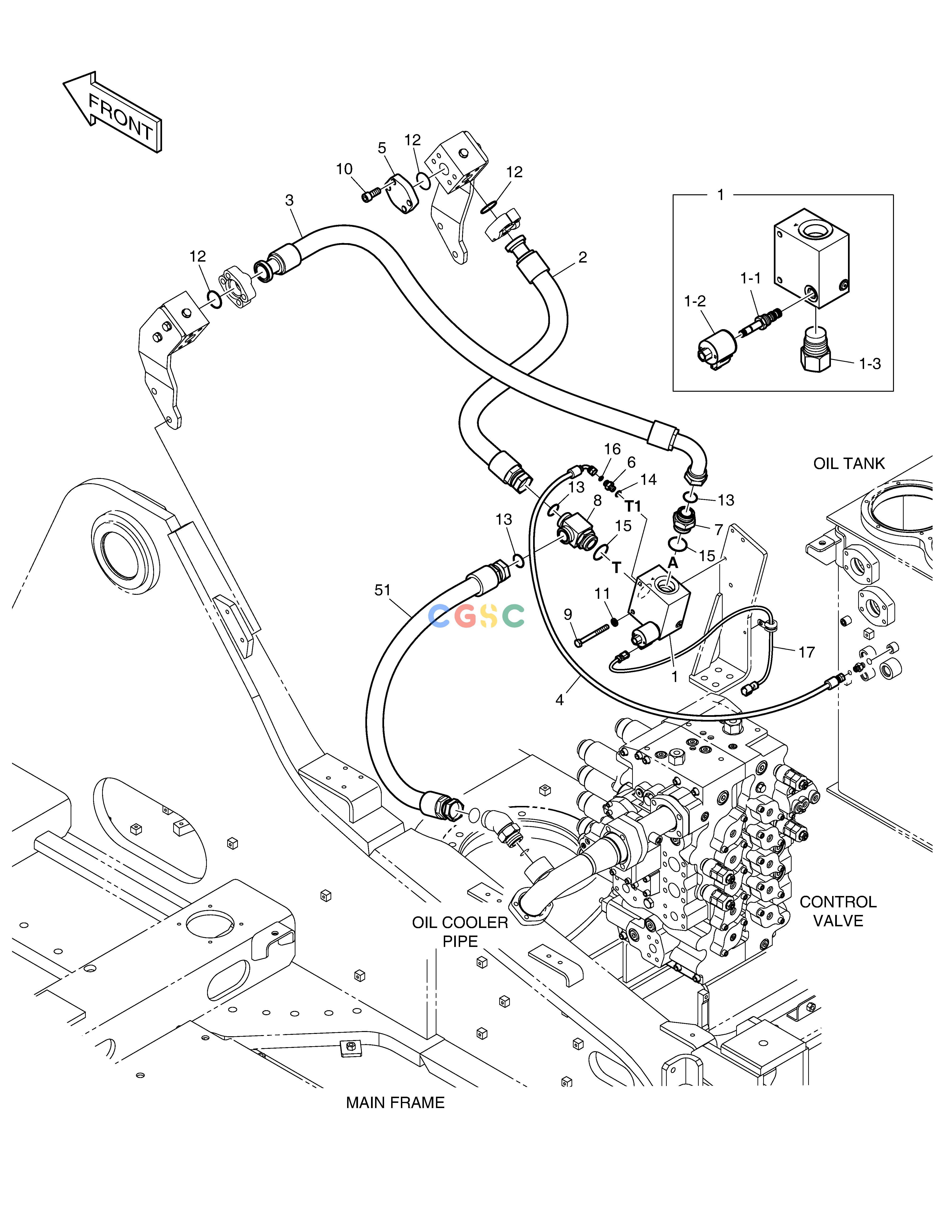 斗山零件查询MAIN PIPING(8) - ONE WAY DX530LC-5(S/N:10001~10006) Doosan parts catalog online