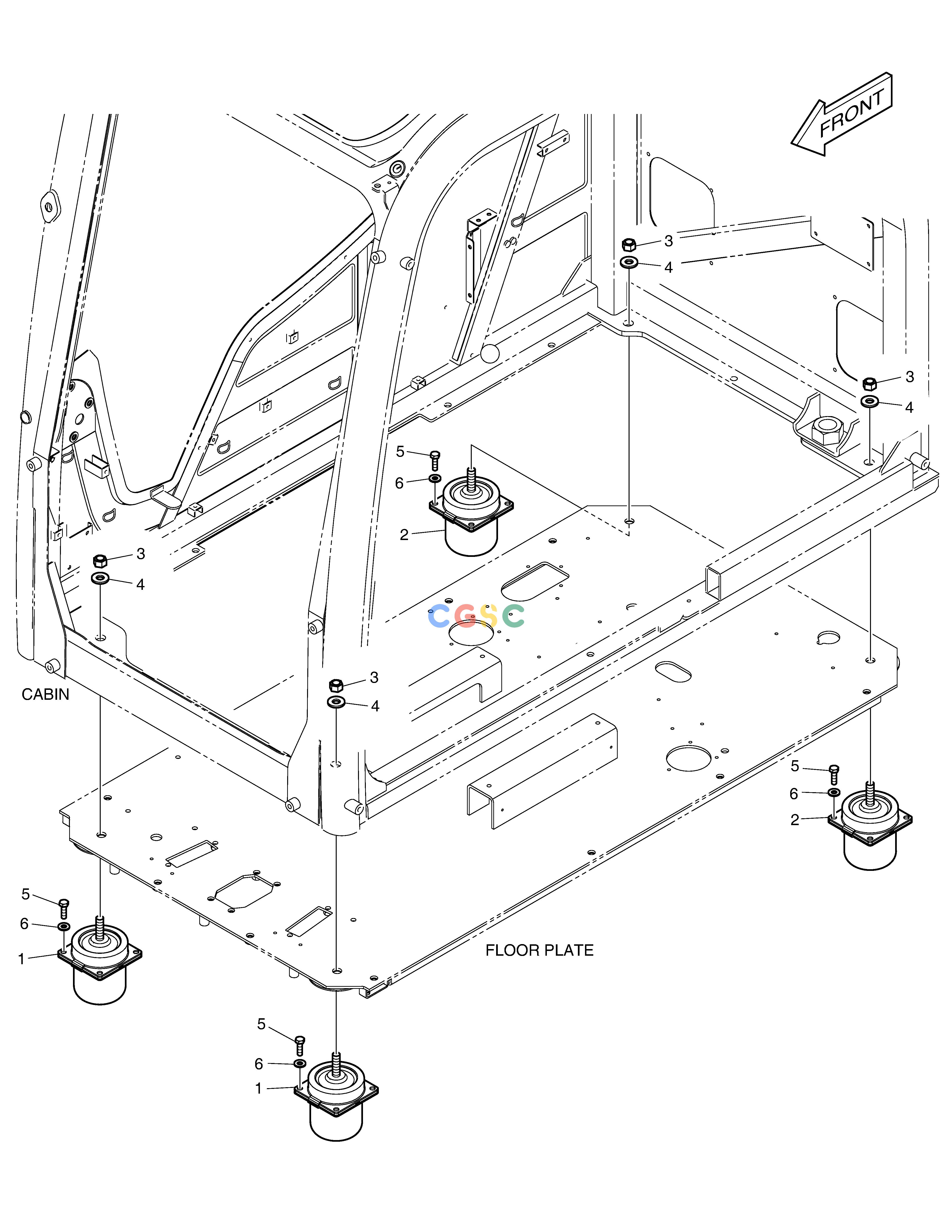 斗山零件查询CABIN MOUNTING DX530LC-5(S/N:10001~10006) Doosan parts catalog online