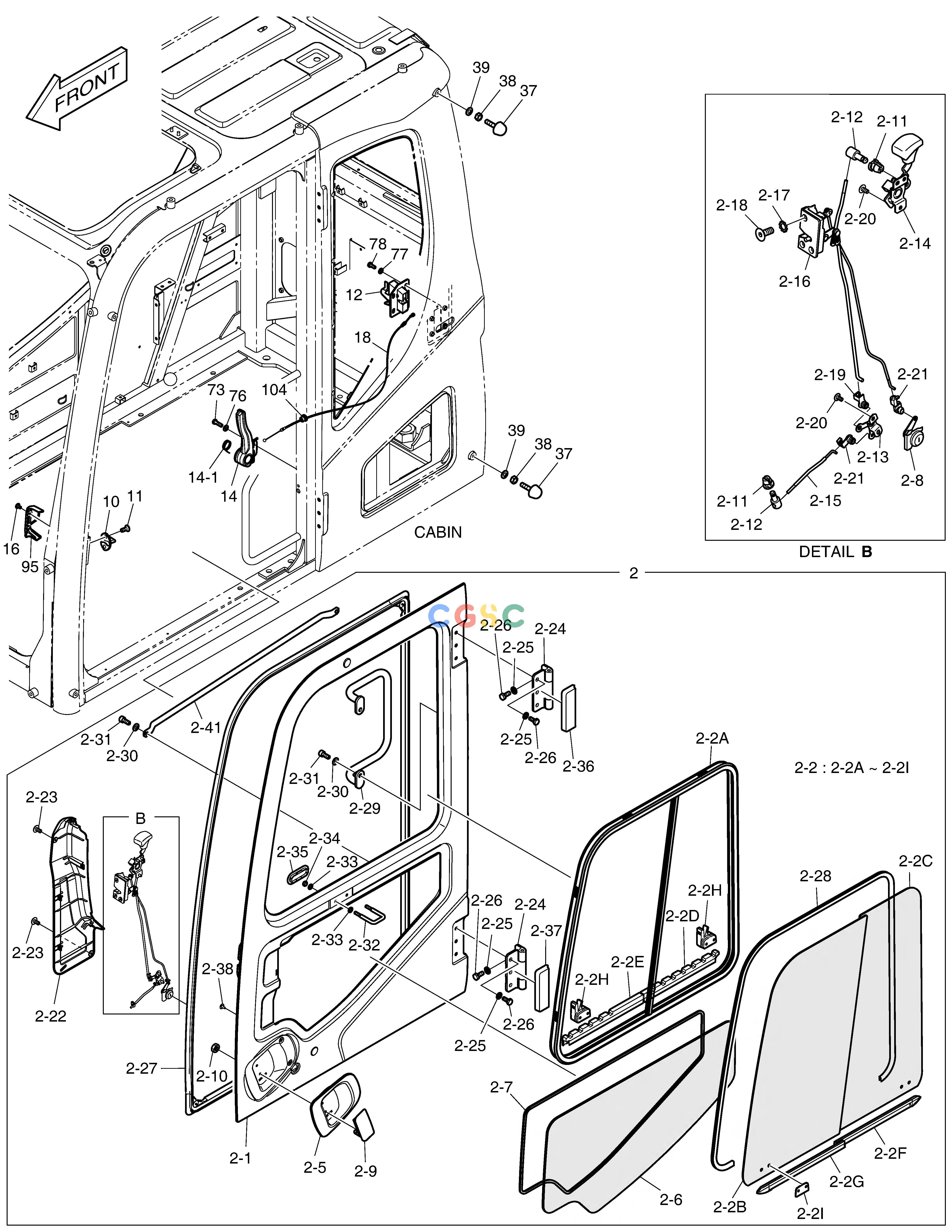 斗山零件查询CABIN(4) DX530LC-5(S/N:10001~10006) Doosan parts catalog online