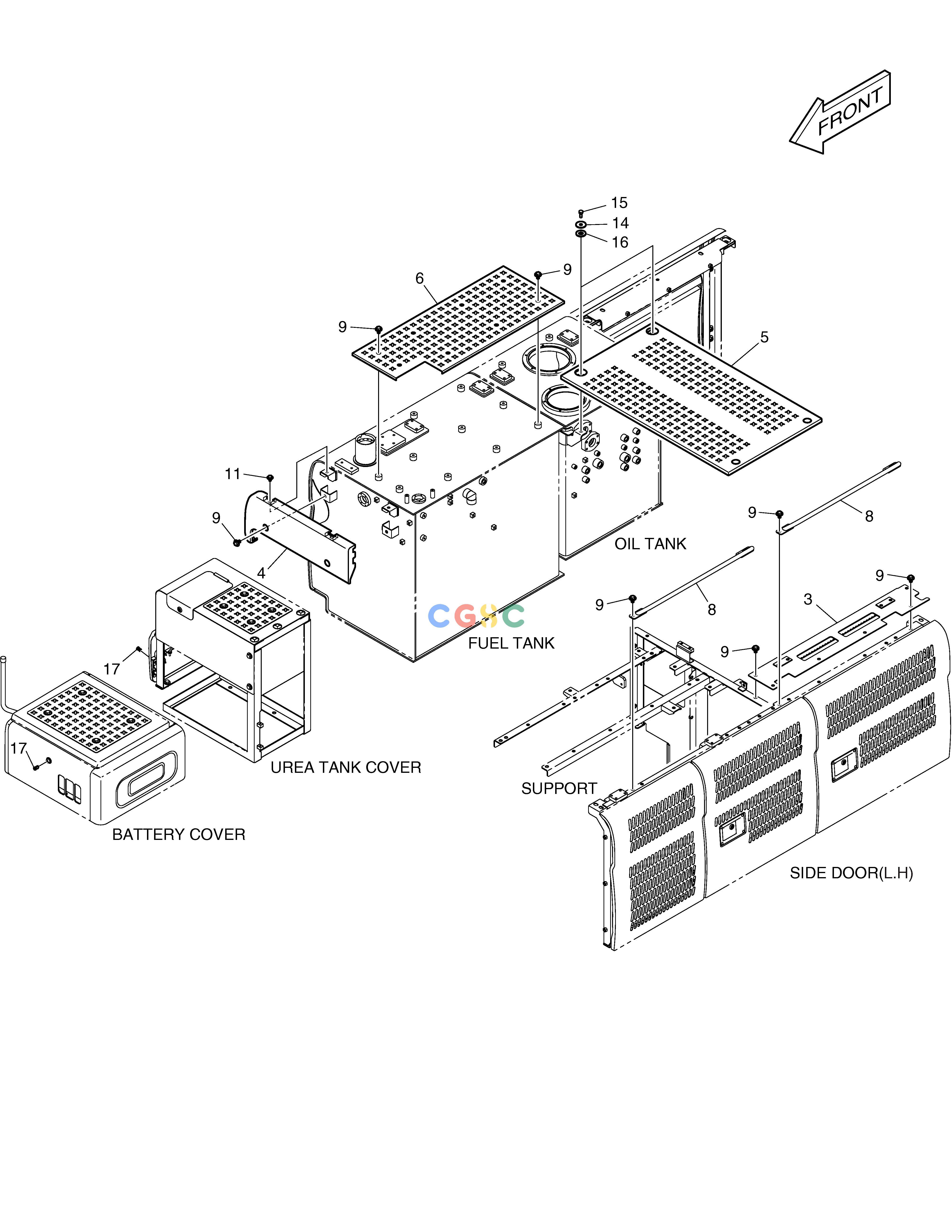 斗山零件查询COVER DX530LC-5(S/N:10001~10006) Doosan parts catalog online