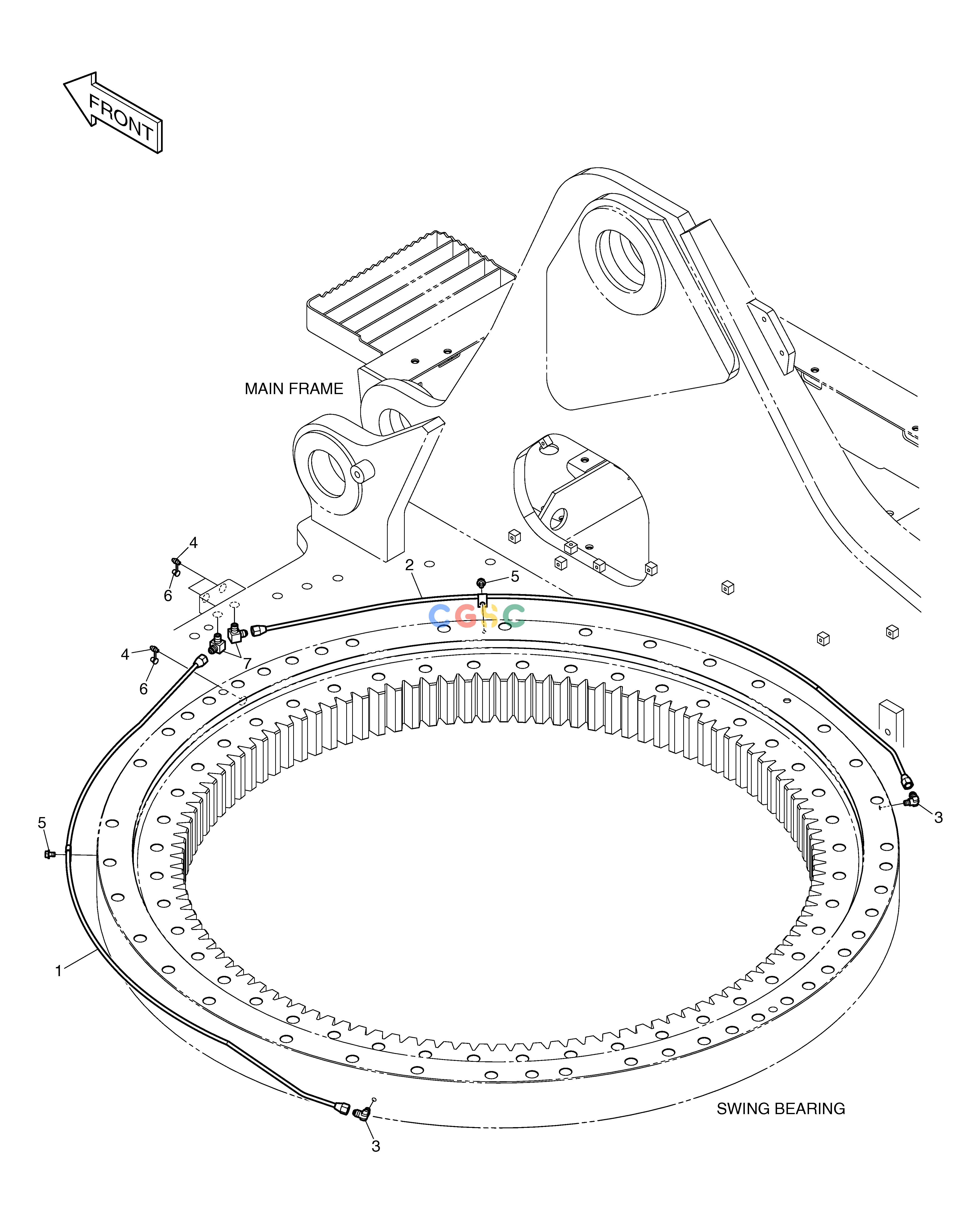 斗山零件查询LUBRICATION PIPING DX530LC-5(S/N:10001~10006) Doosan parts catalog online