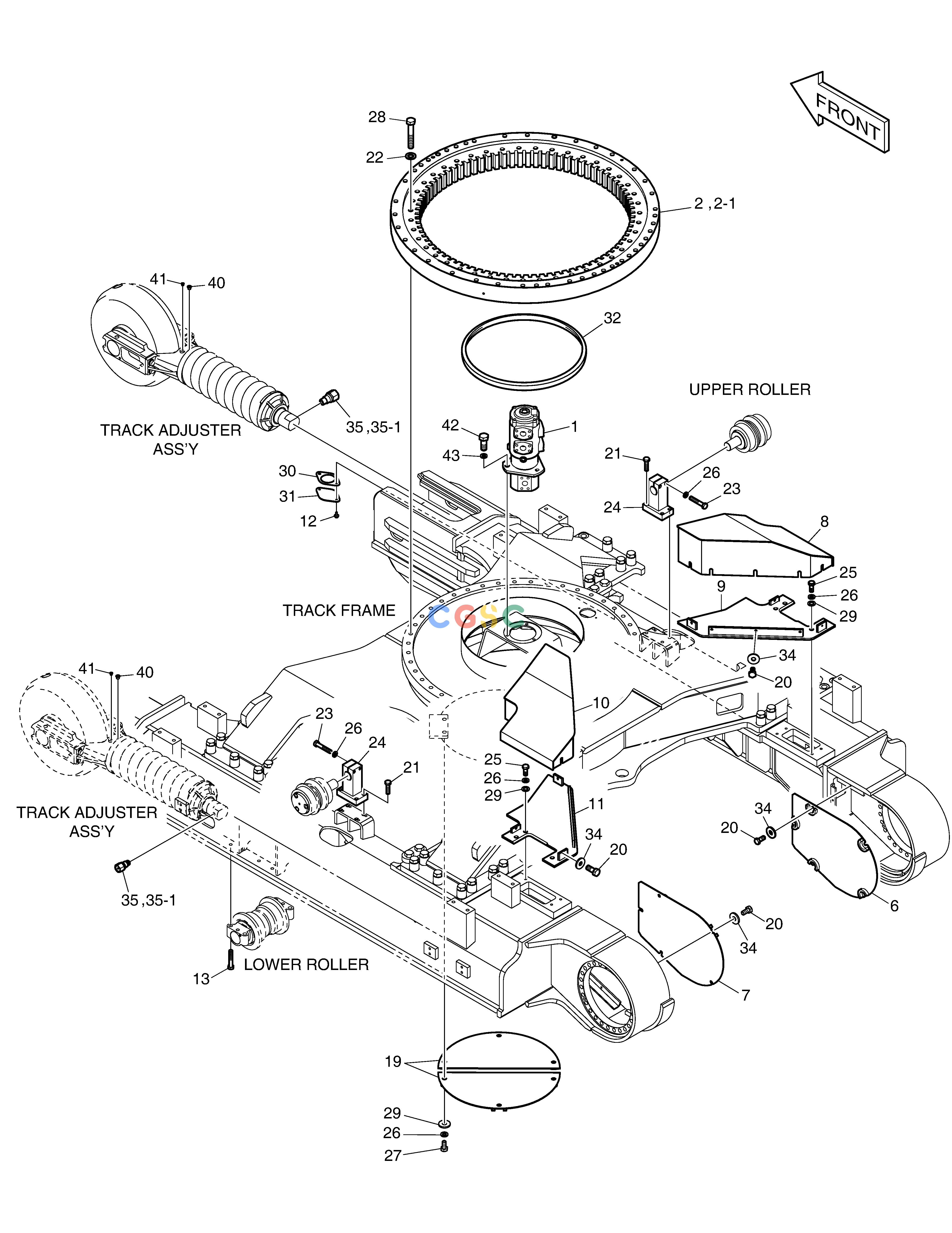 斗山零件查询TRACK COMPONENTS DX530LC-5(S/N:10001~10006) Doosan parts catalog online